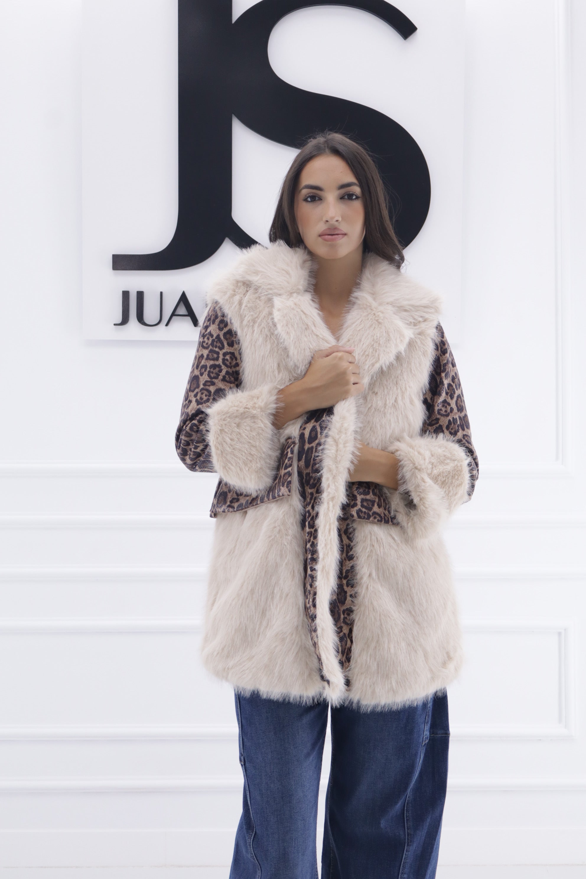Abrigo leopardo pelo 80077cx