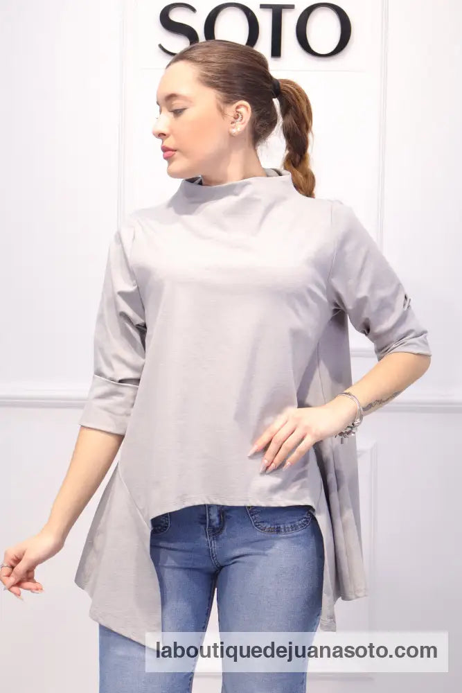 Blusa roma GRIS CLARO