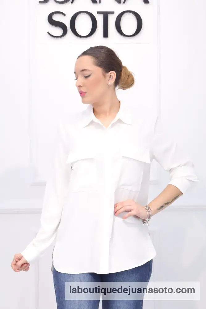 Camisa 8111105 (2 bolsillos pecho) BLANCO