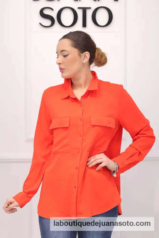 Camisa 8111105 (2 bolsillos pecho) NARANJA