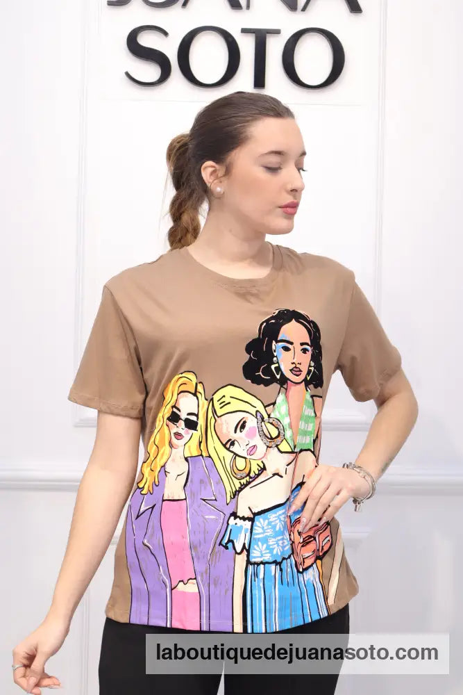 Camiseta woman w1025 CAMEL / S/M