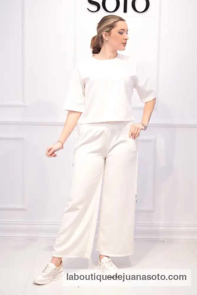 Chandal blusa nudos laterales 76693 BLANCO