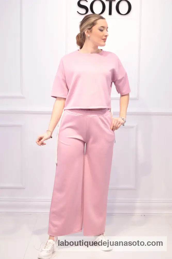 Chandal blusa nudos laterales 76693 ROSA