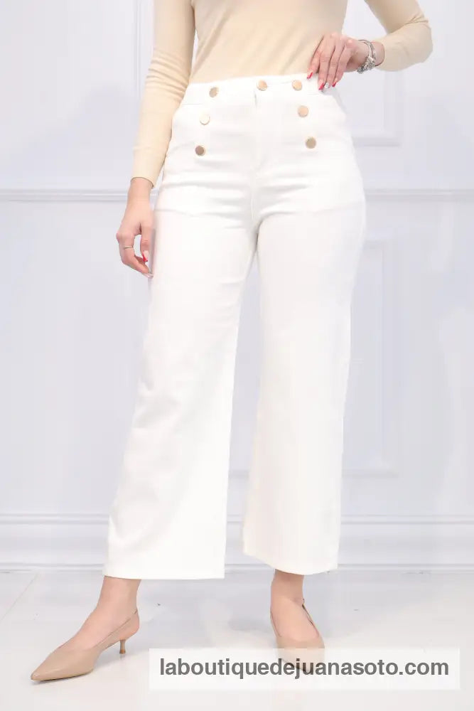 Pantalon Y313(BLANCO)