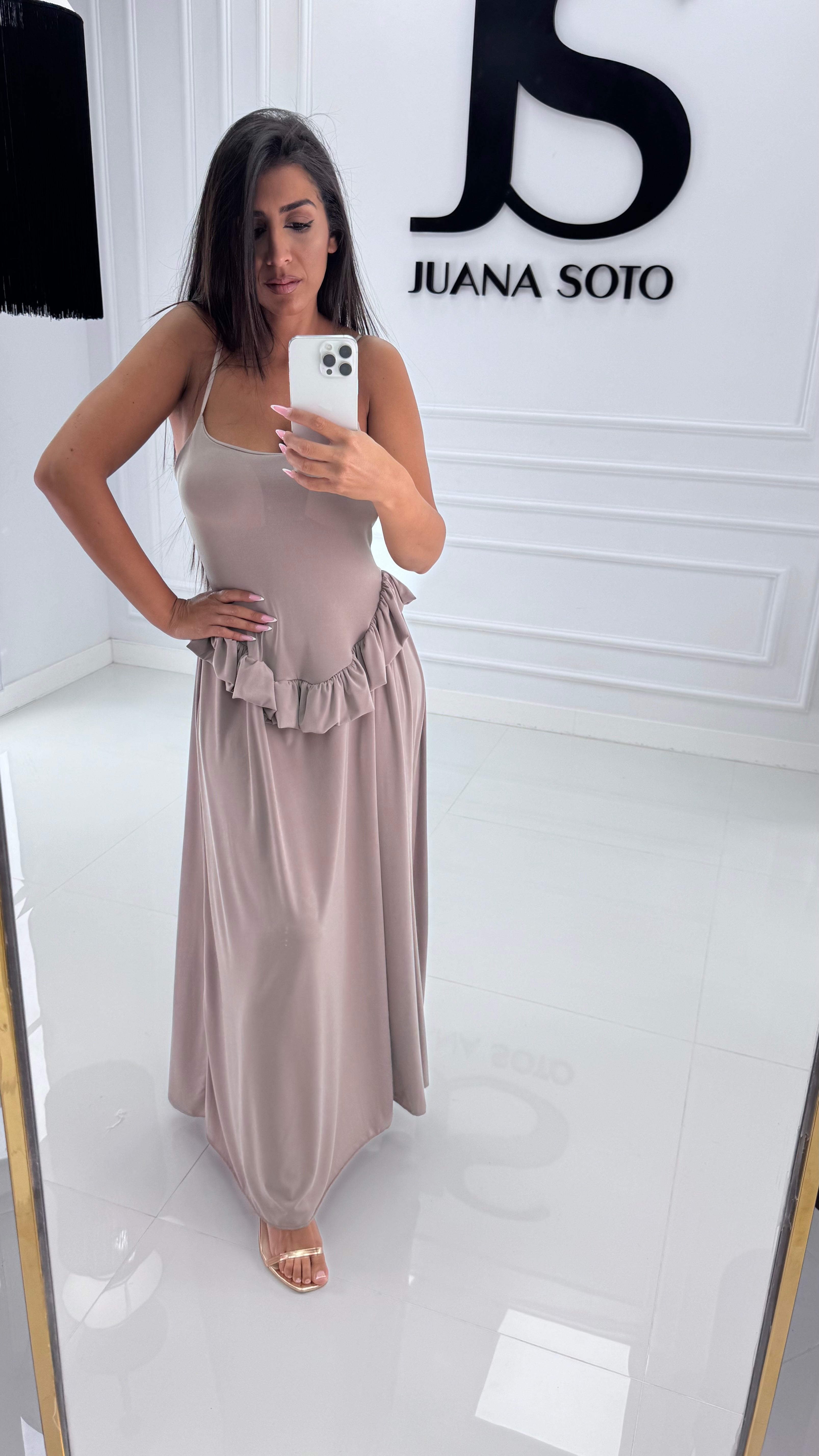 Vestido ZZARA volante cintura 57832