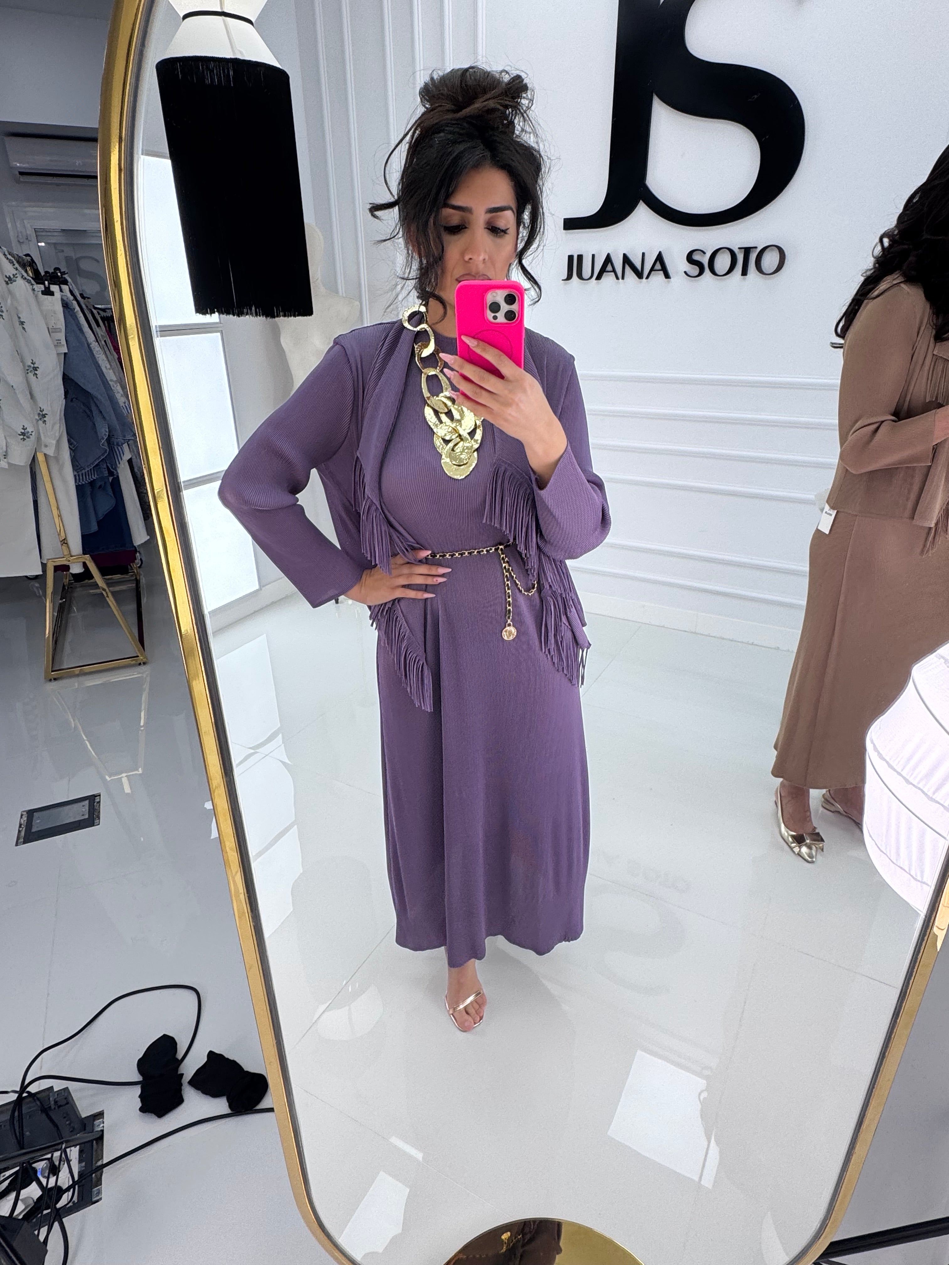 Vestido chaqueta flecos 33795