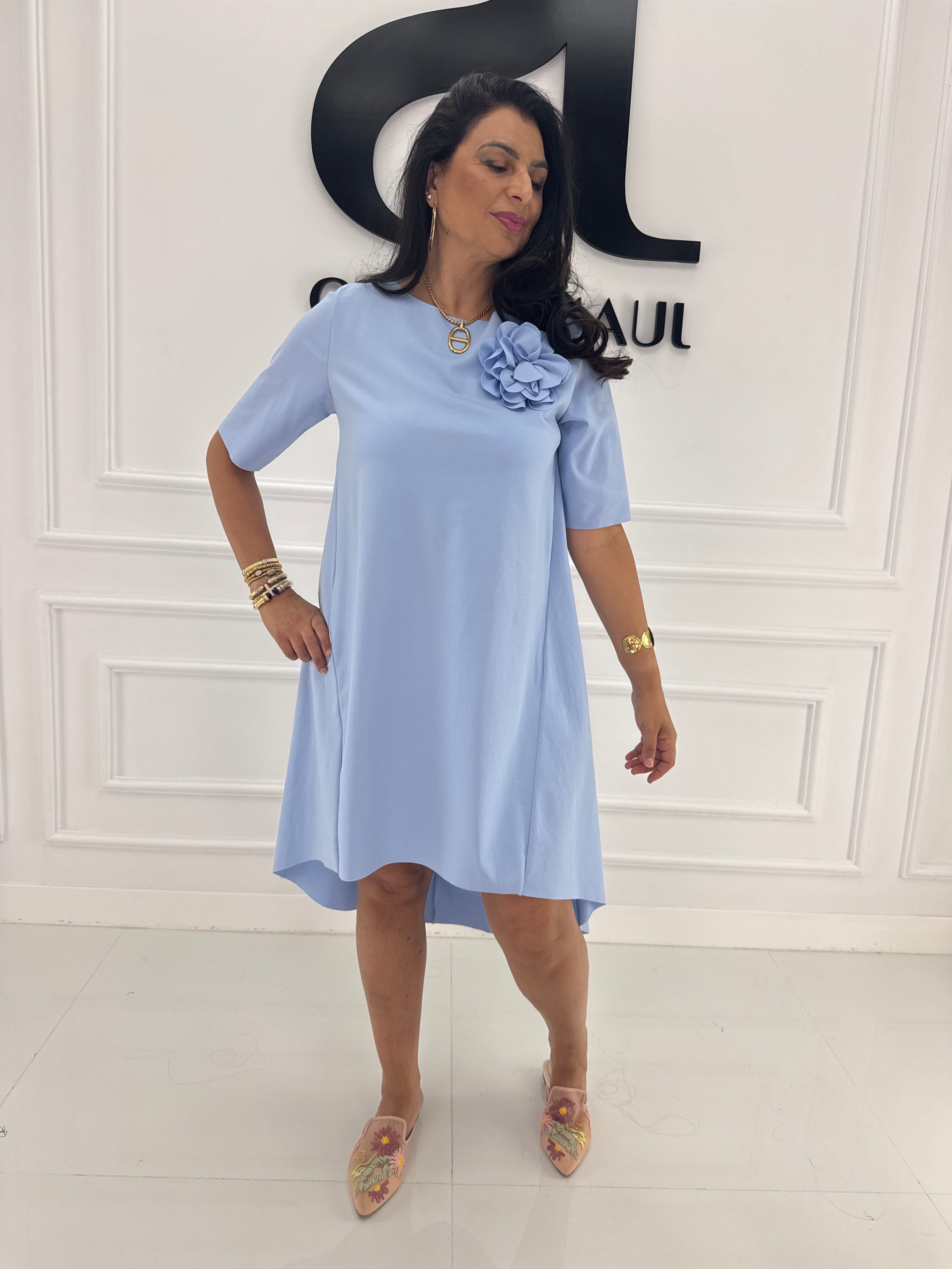 Vestido punto flor 35089