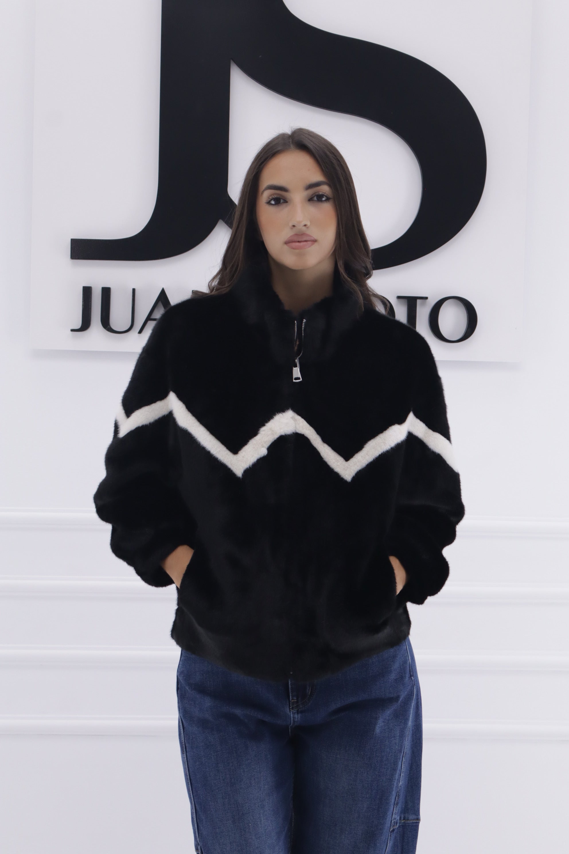 Chaqueta pelo cremallera zig zag CD-3553