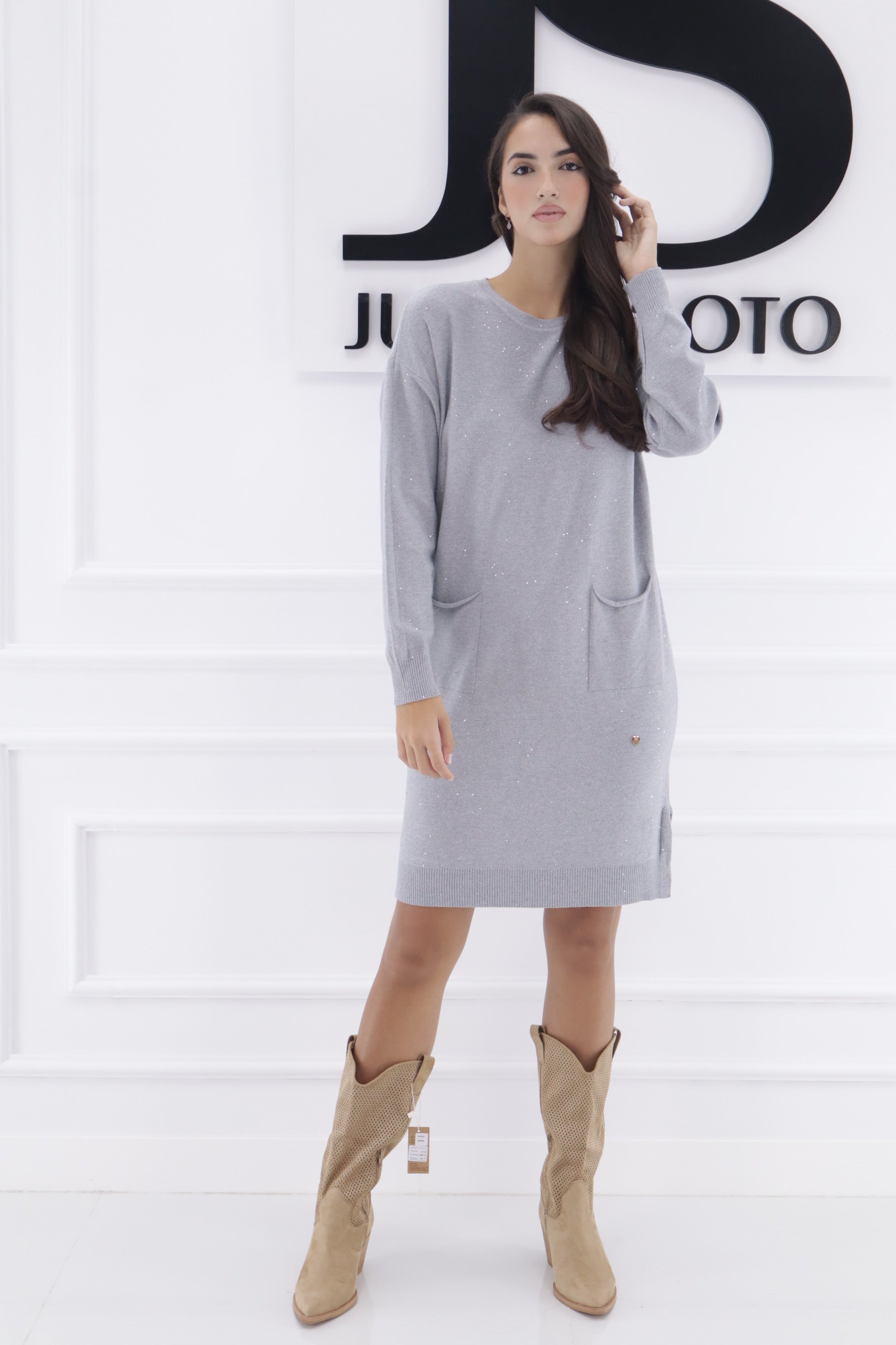 Vestido ZD8059(LANA BRILLO)
