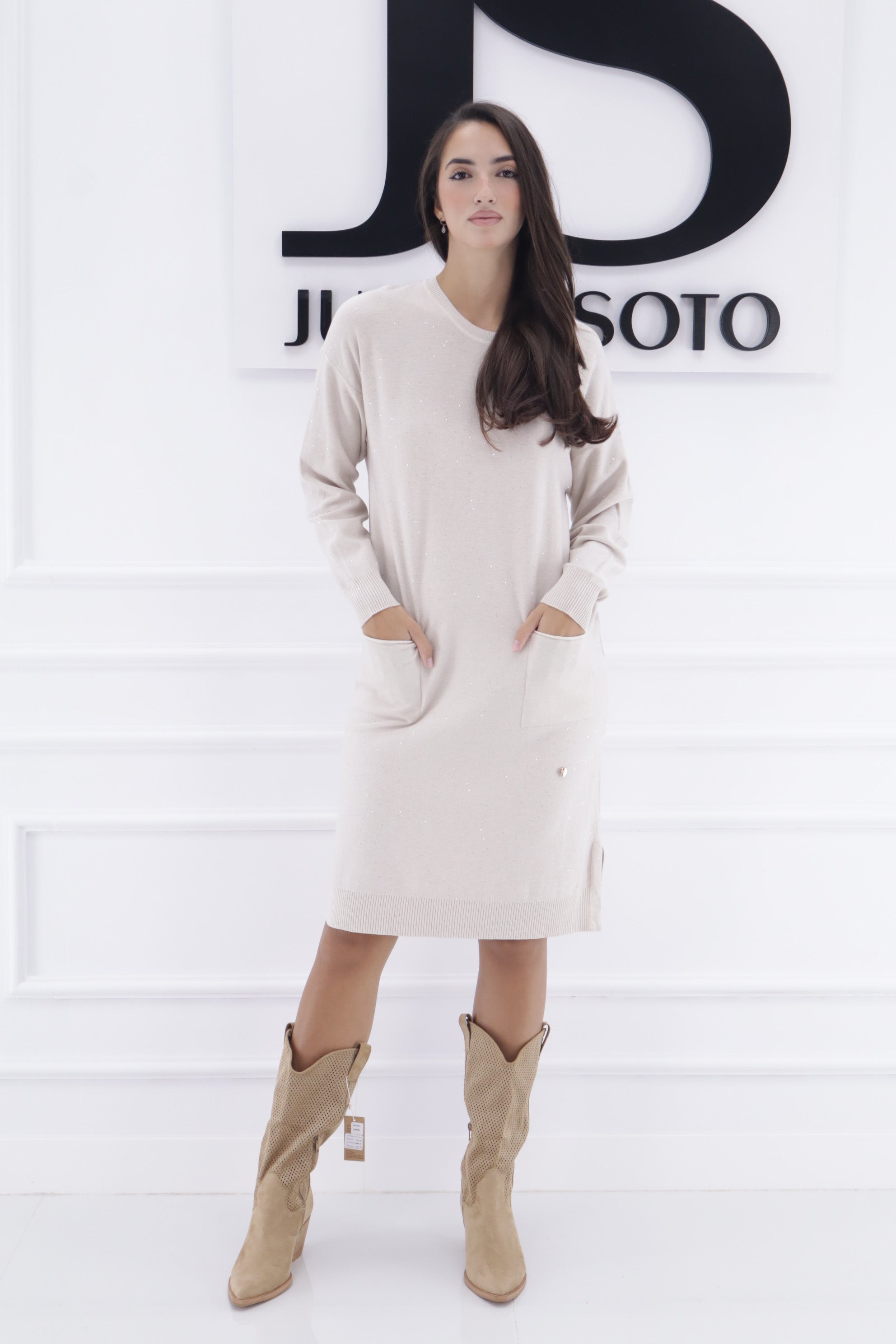 Vestido ZD8059(LANA BRILLO)