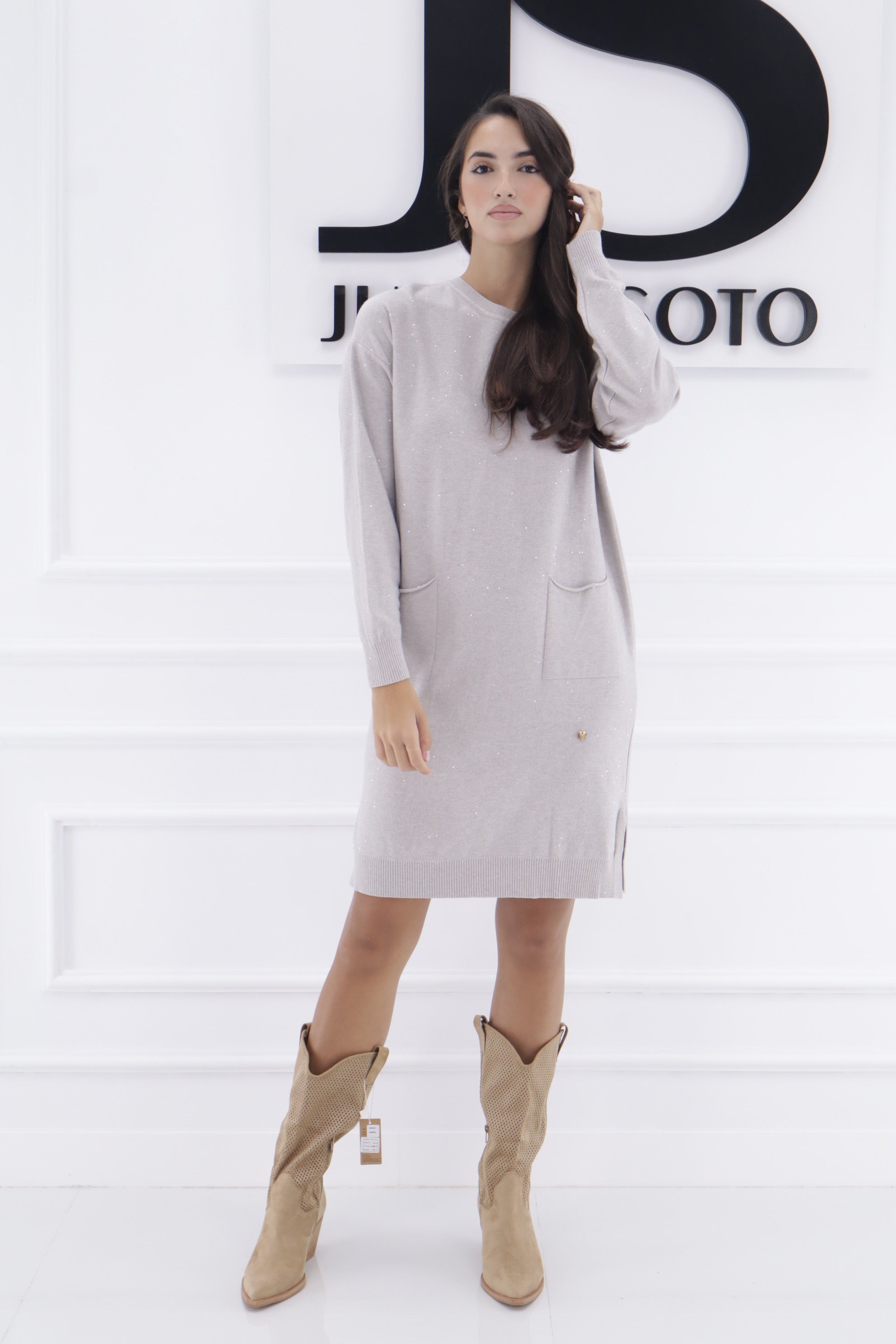 Vestido ZD8059(LANA BRILLO)
