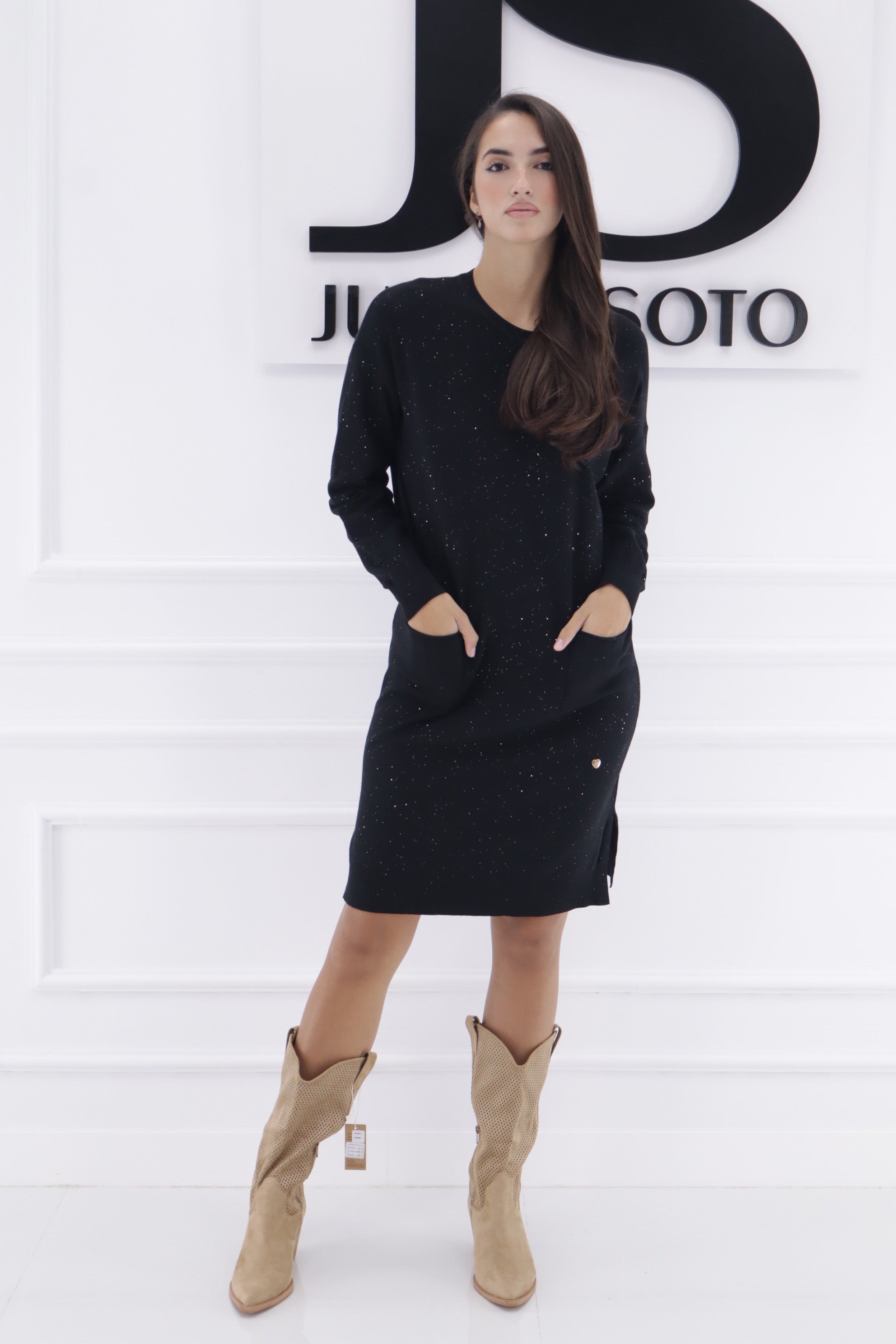 Vestido ZD8059(LANA BRILLO)