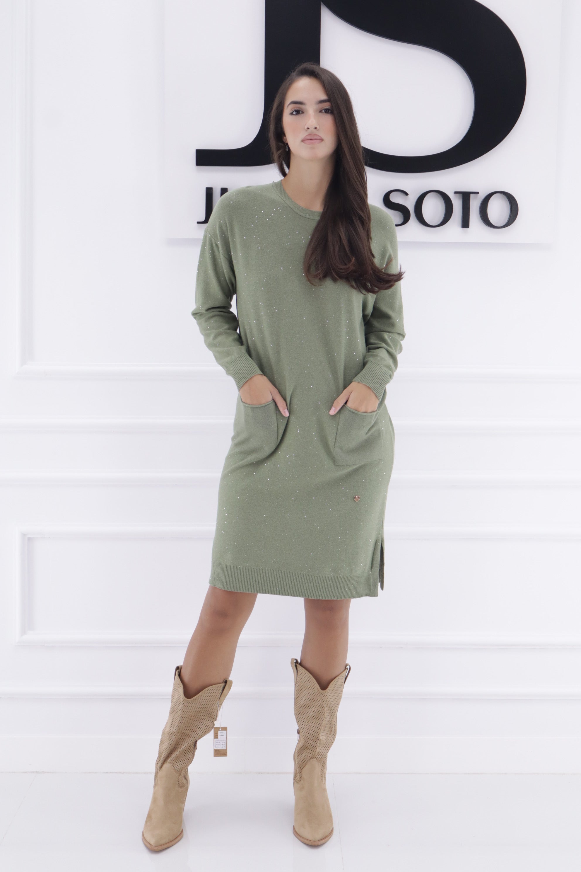 Vestido ZD8059(LANA BRILLO)