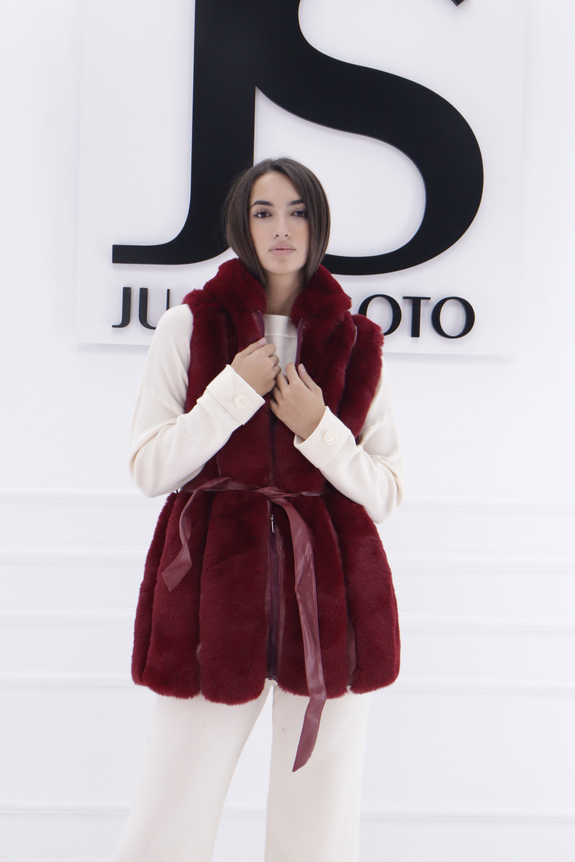 Chaleco gorro polipiel pelo 60036cx