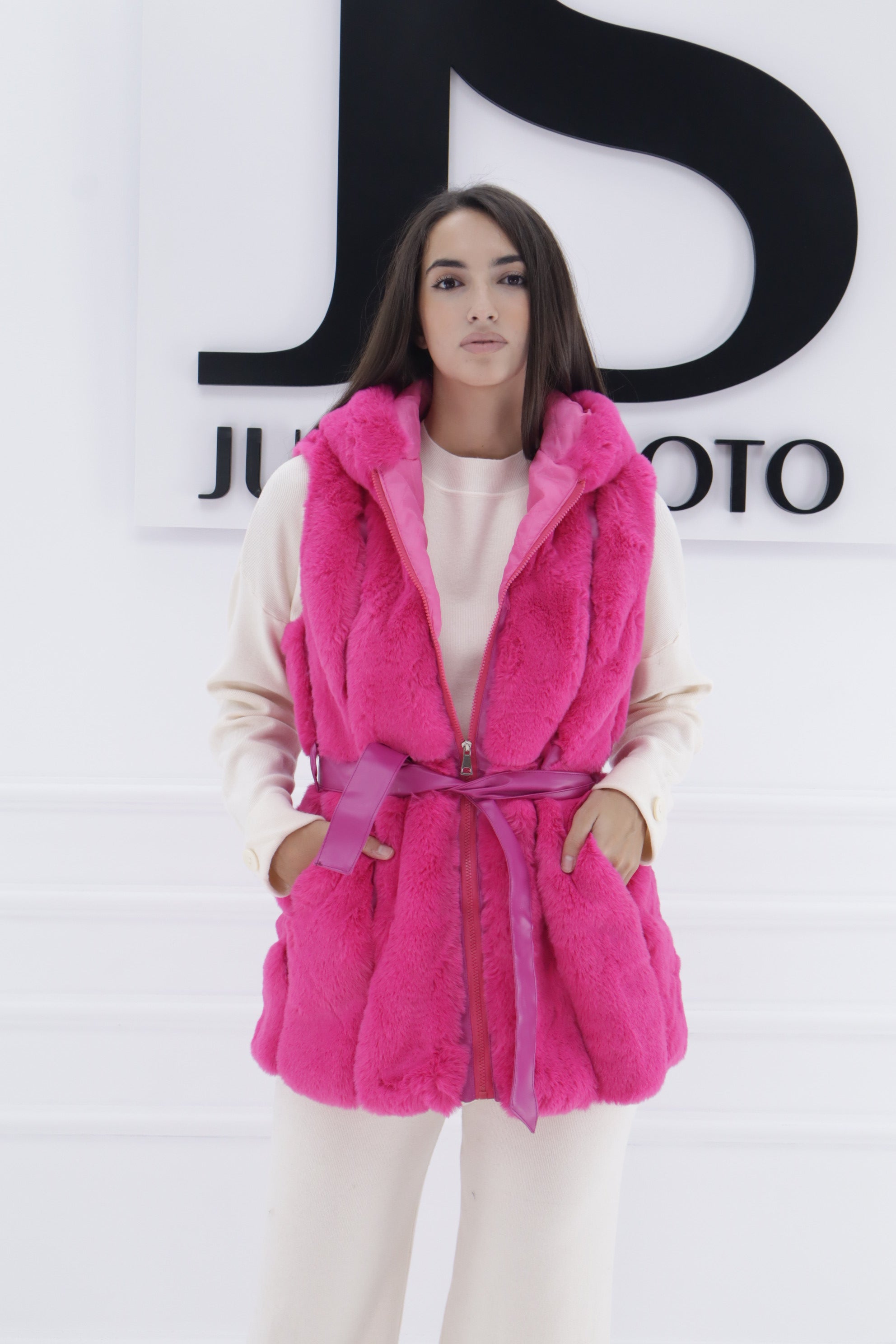 Chaleco gorro polipiel pelo 60036cx