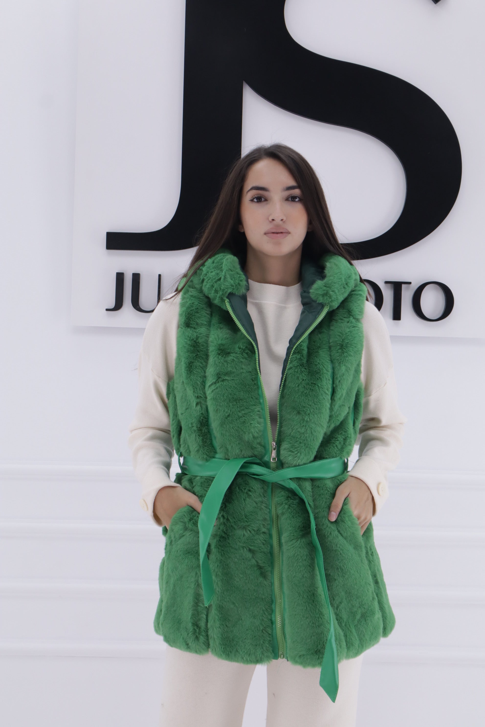 Chaleco gorro polipiel pelo 60036cx