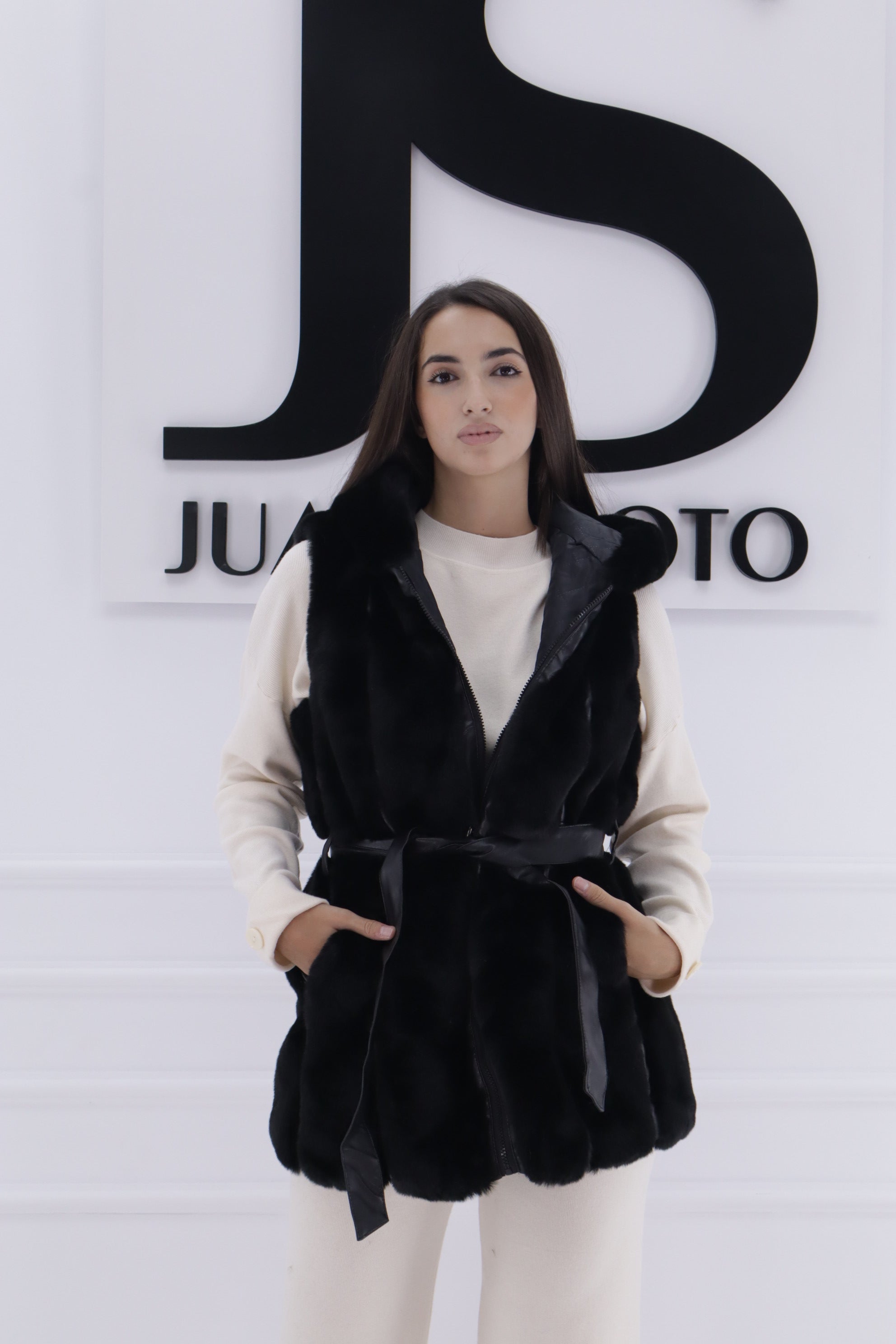 Chaleco gorro polipiel pelo 60036cx