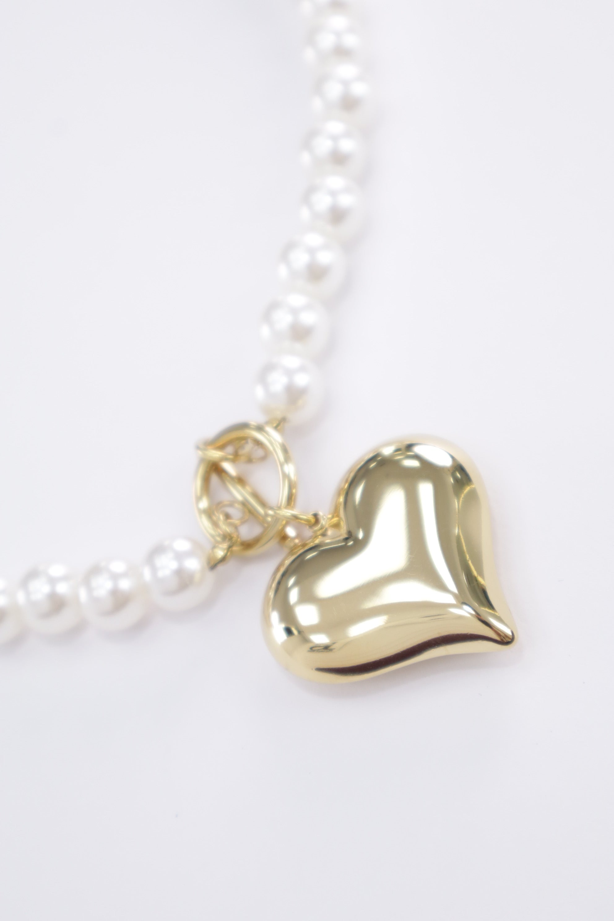 Collar acero perla con corazones 7191130201