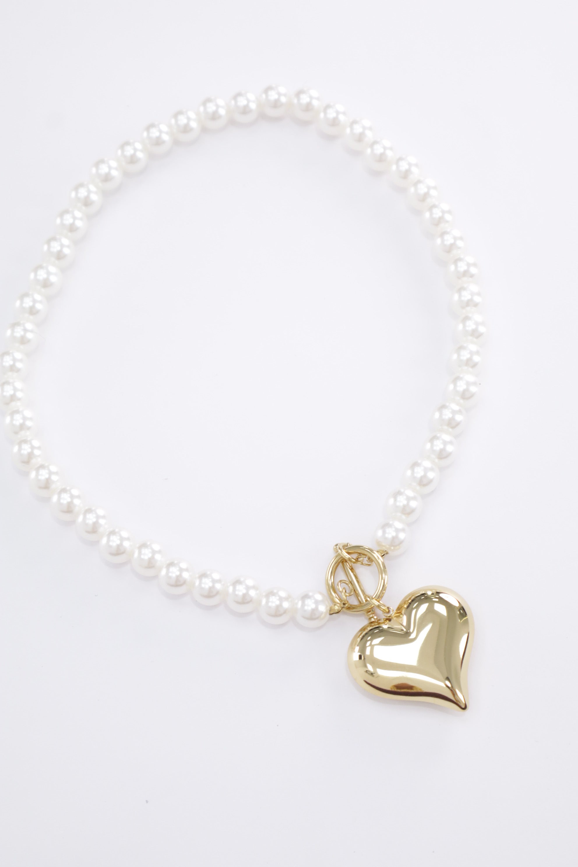 Collar acero perla con corazones 7191130201