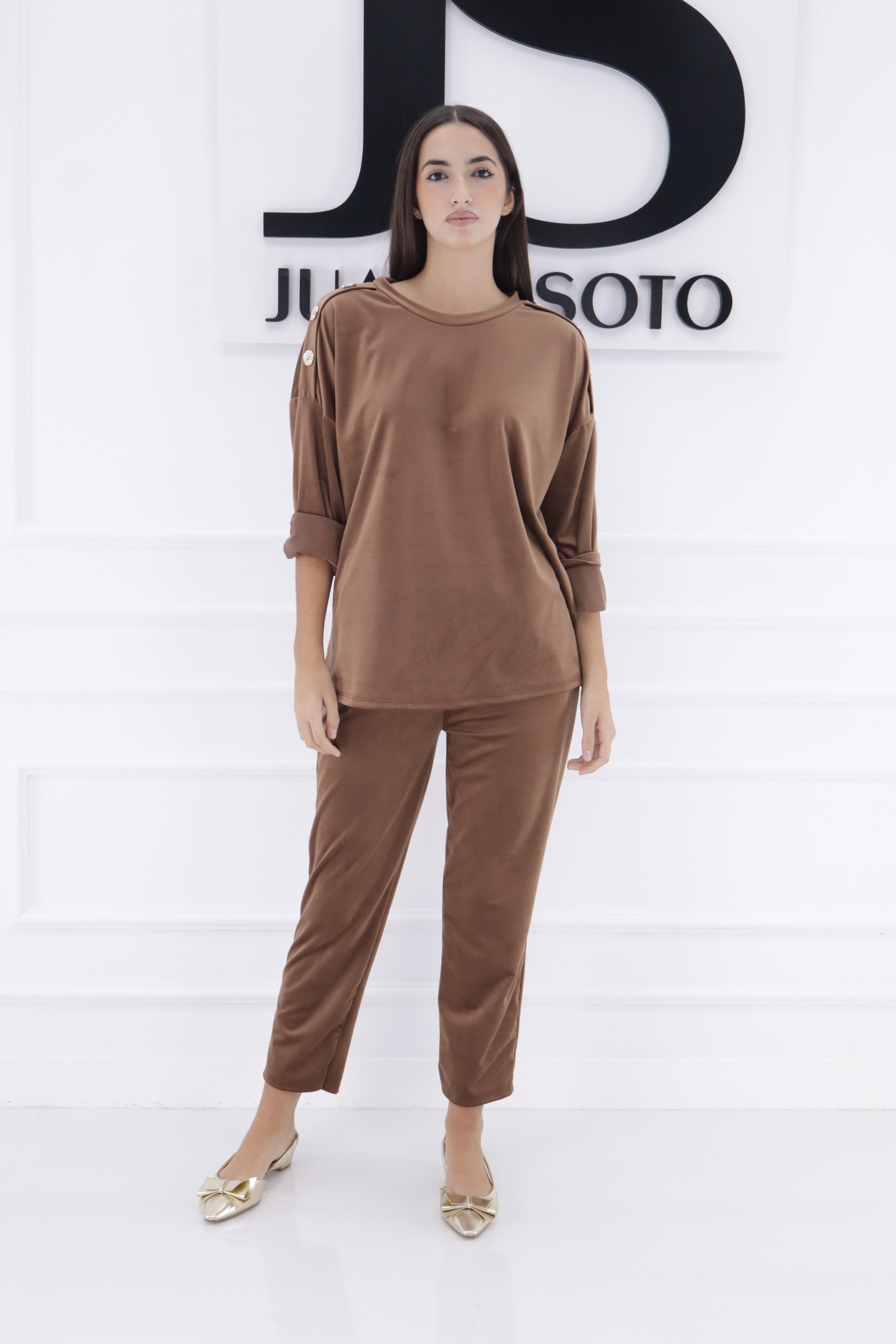 Chandal terciopelo manga botones dorados