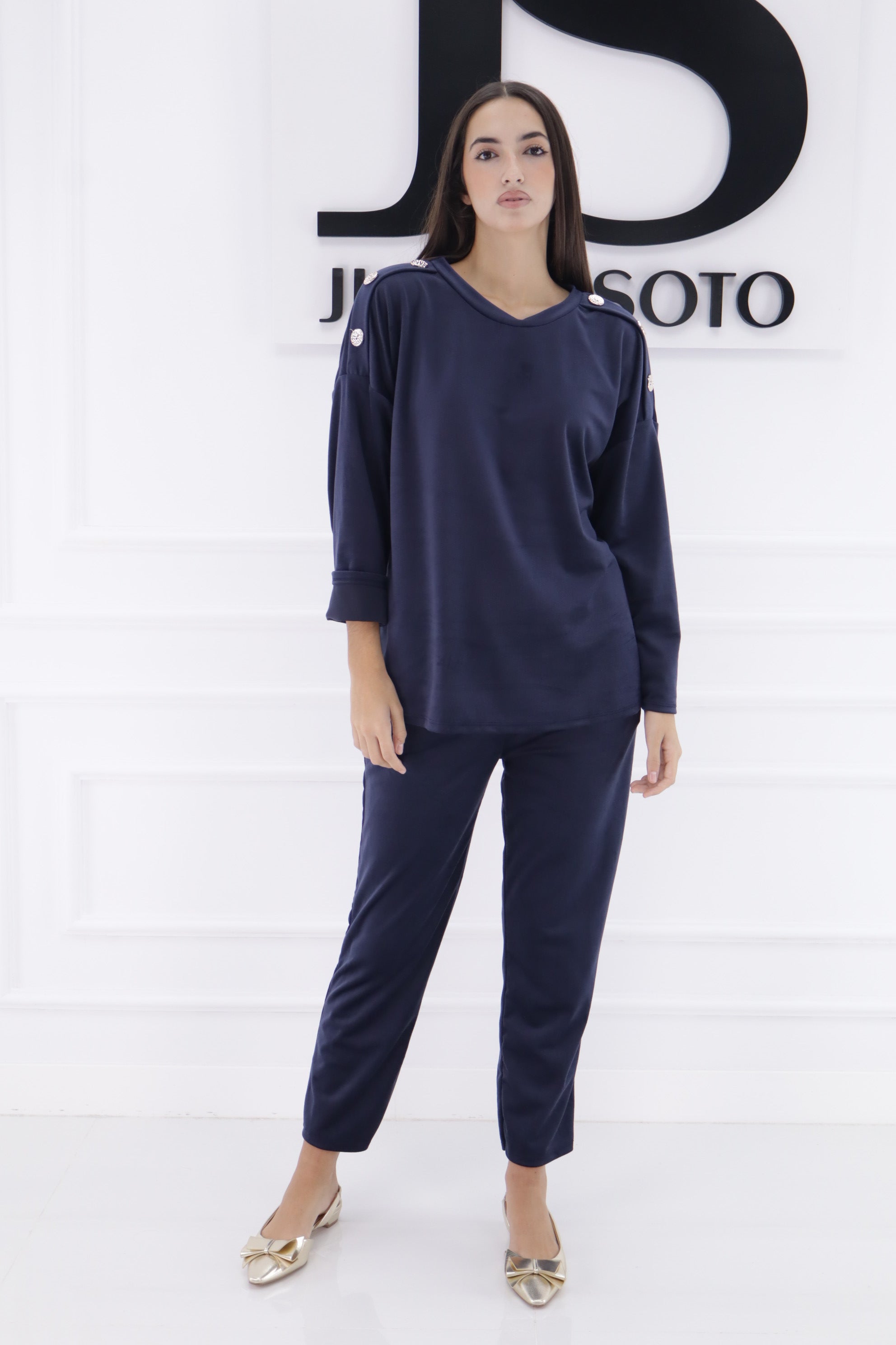 Chandal terciopelo manga botones dorados