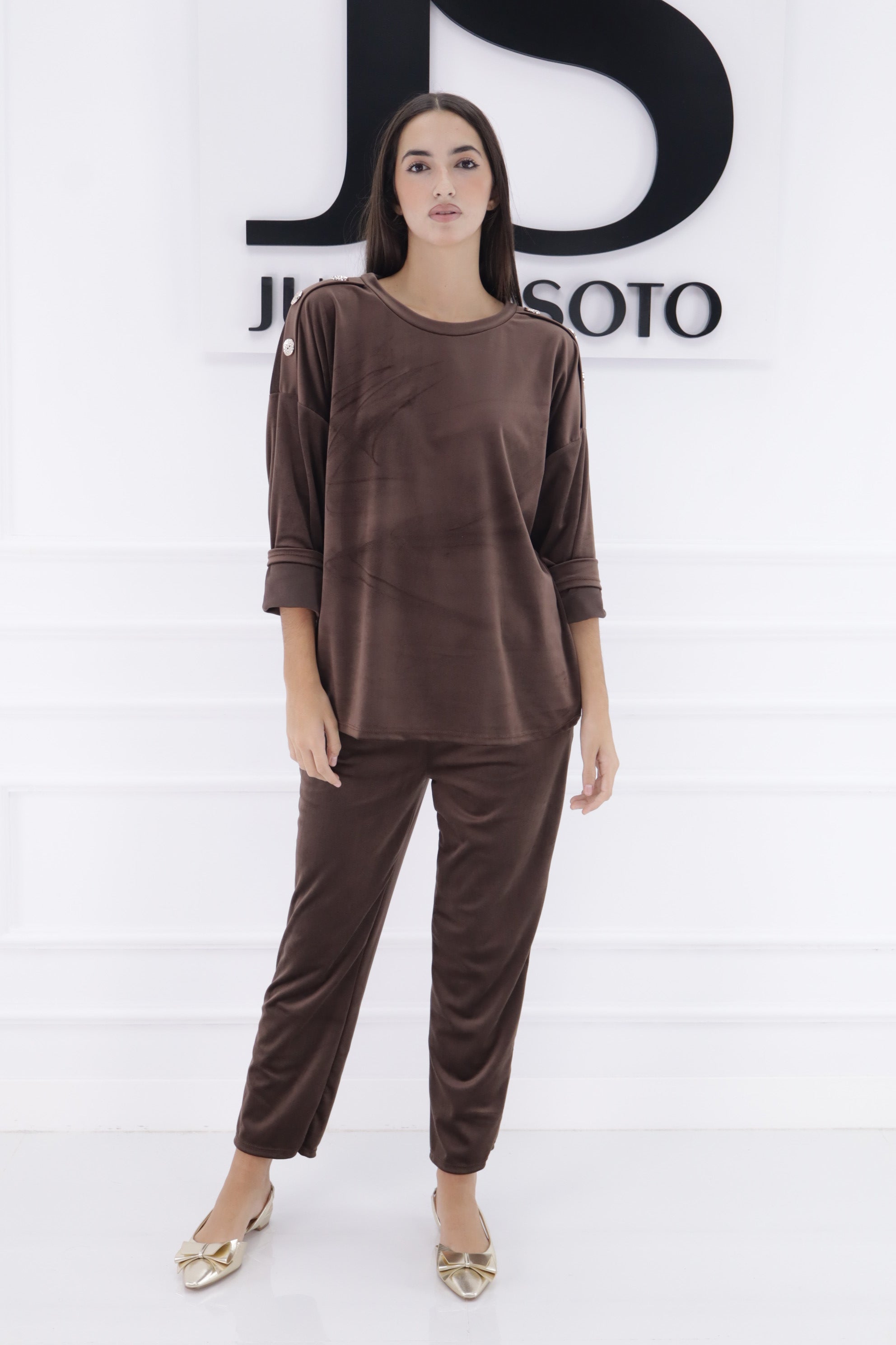 Chandal terciopelo manga botones dorados