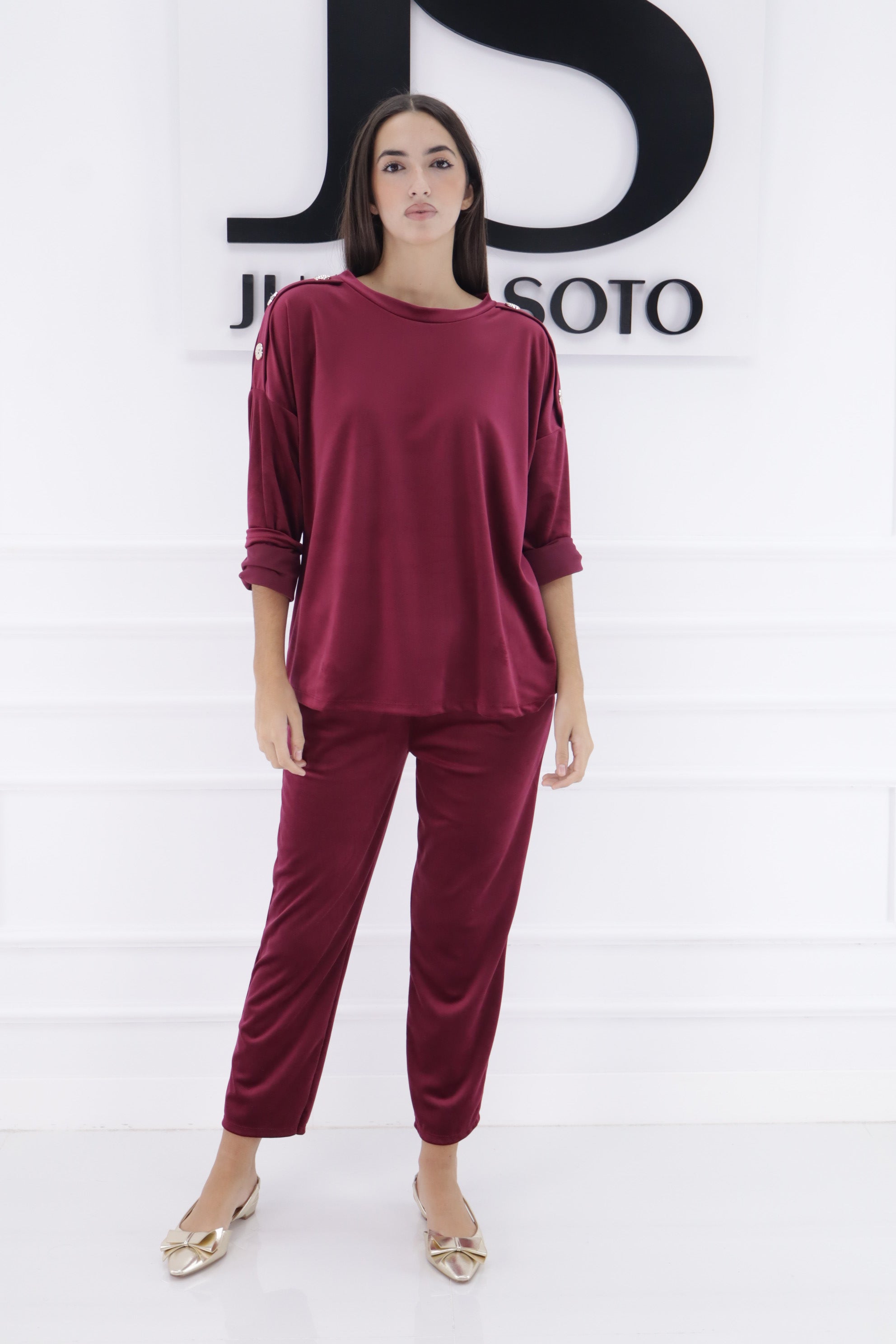 Chandal terciopelo manga botones dorados