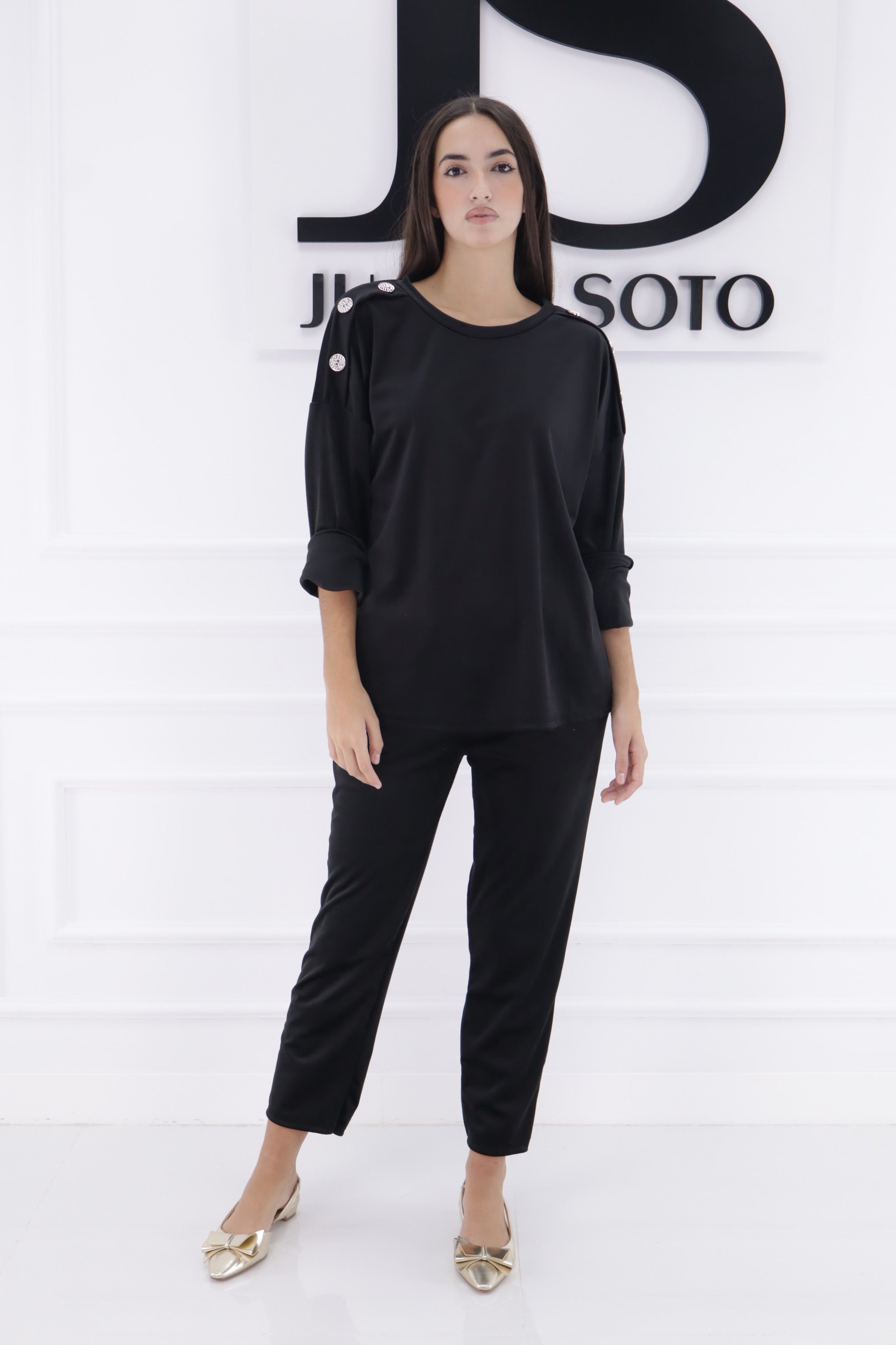 Chandal terciopelo manga botones dorados