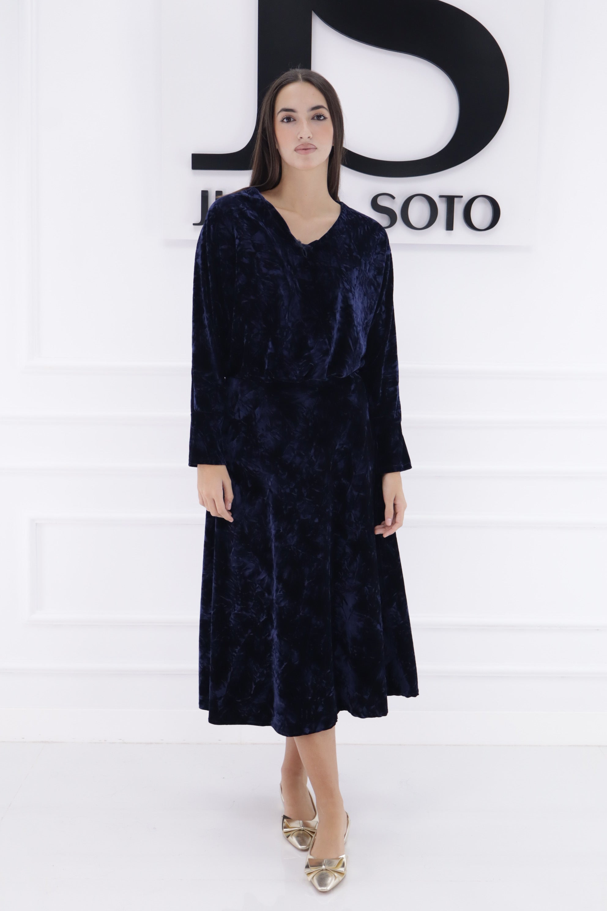 Conjunto terciopelo arrugado  blusa+falda