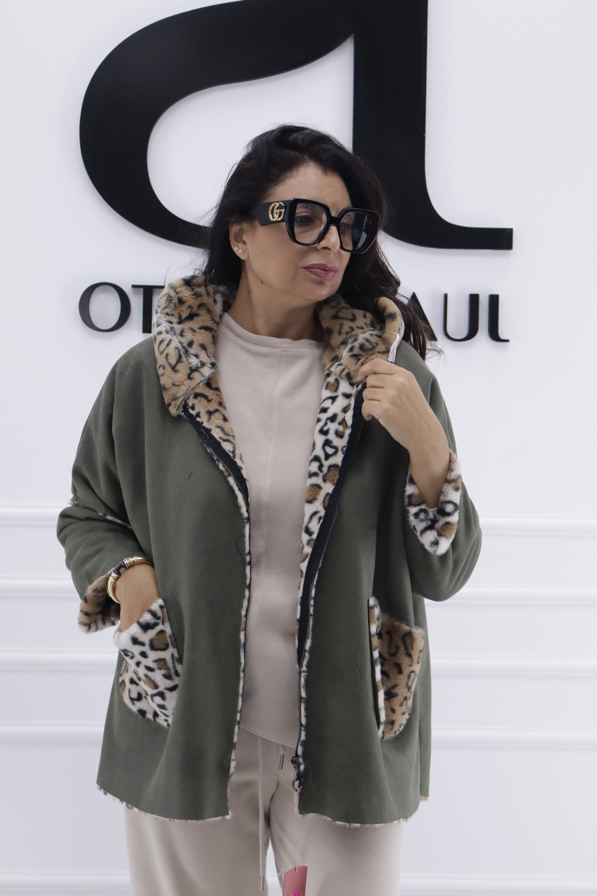 Chaqueta  reversible pelo leopardo