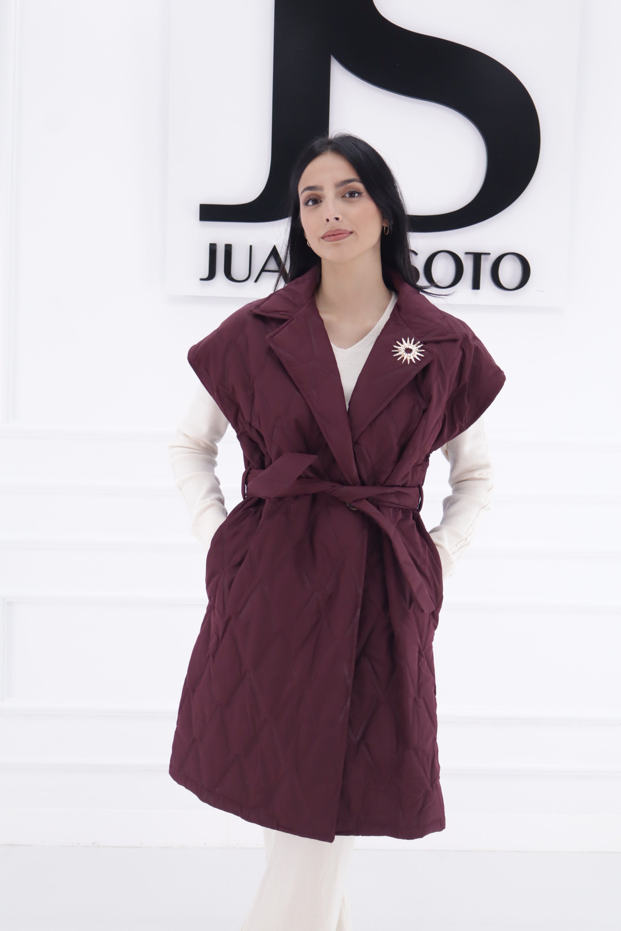 Chaleco LARGO BROCHE SOL