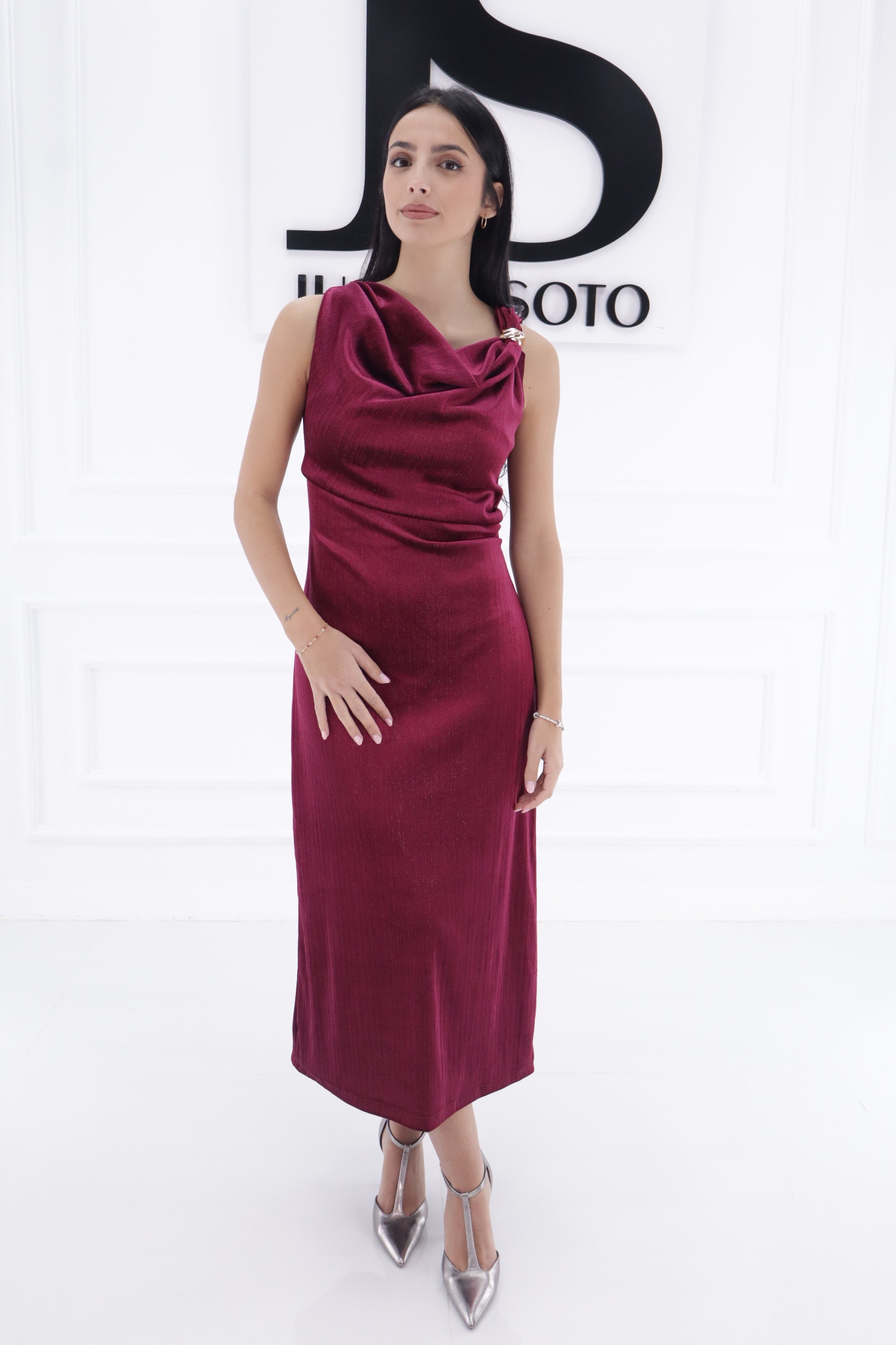 Vestido broche dorado 12281