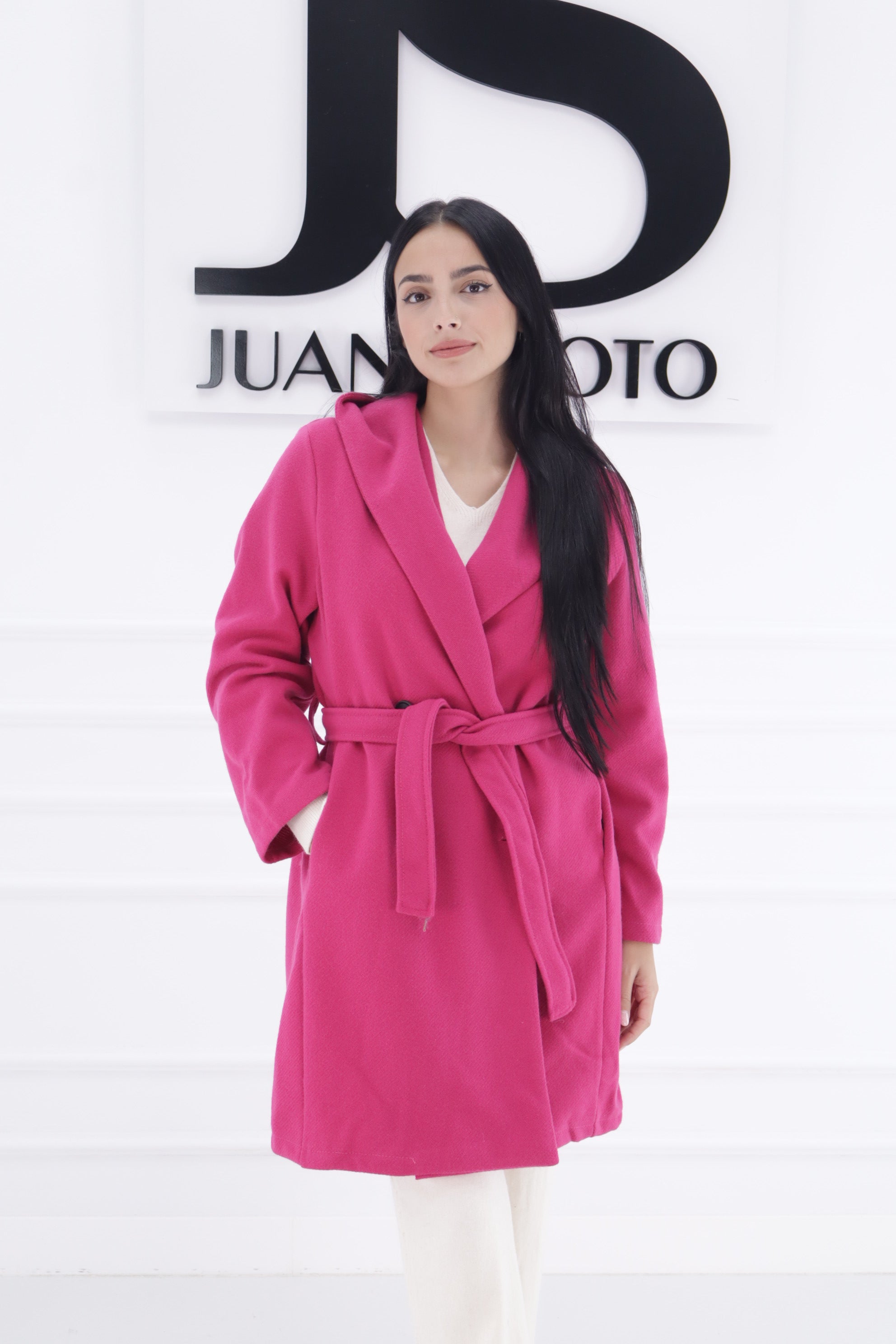 Abrigo paño FUCSIA GORRO A3772