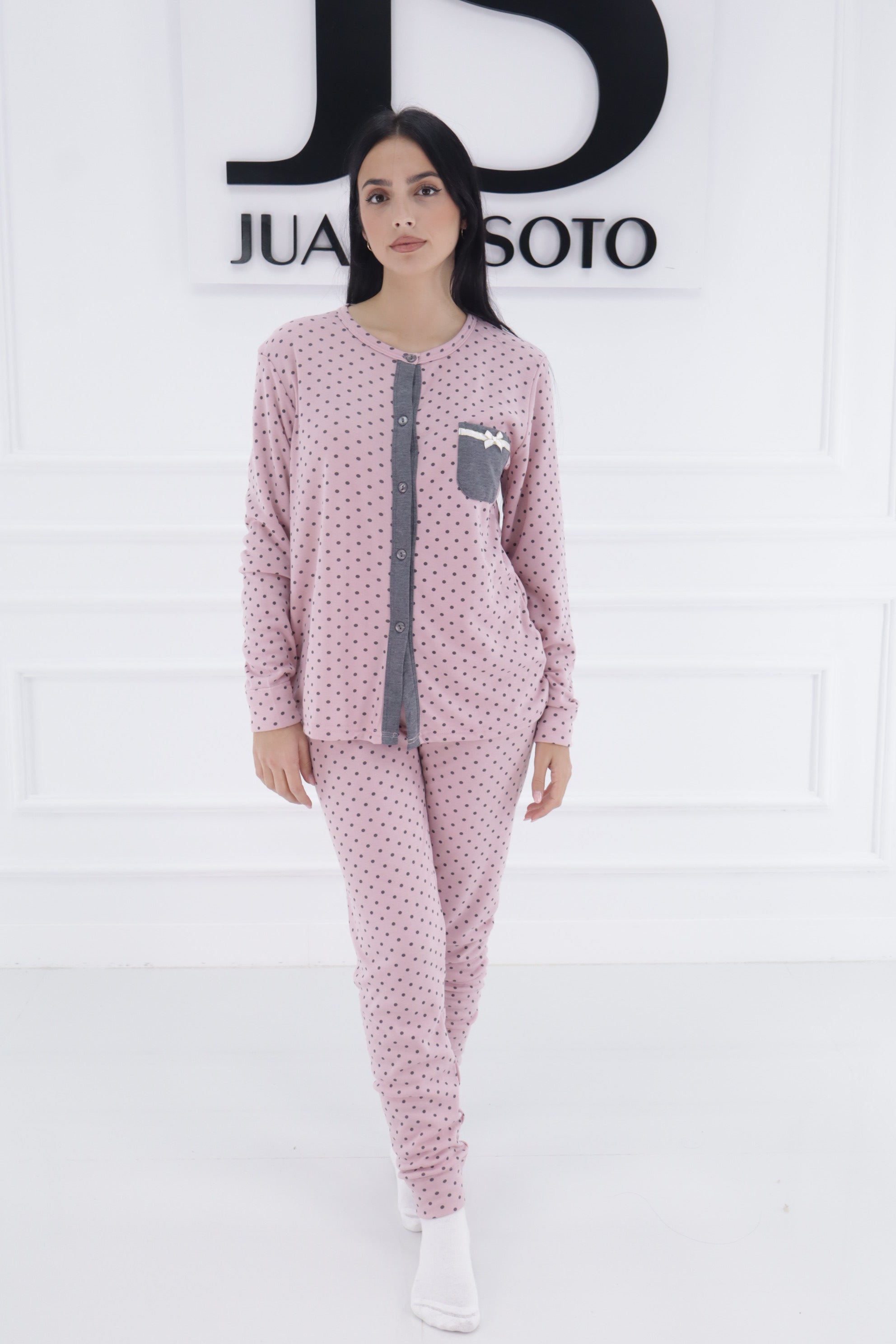 Pijama botones lunares A916