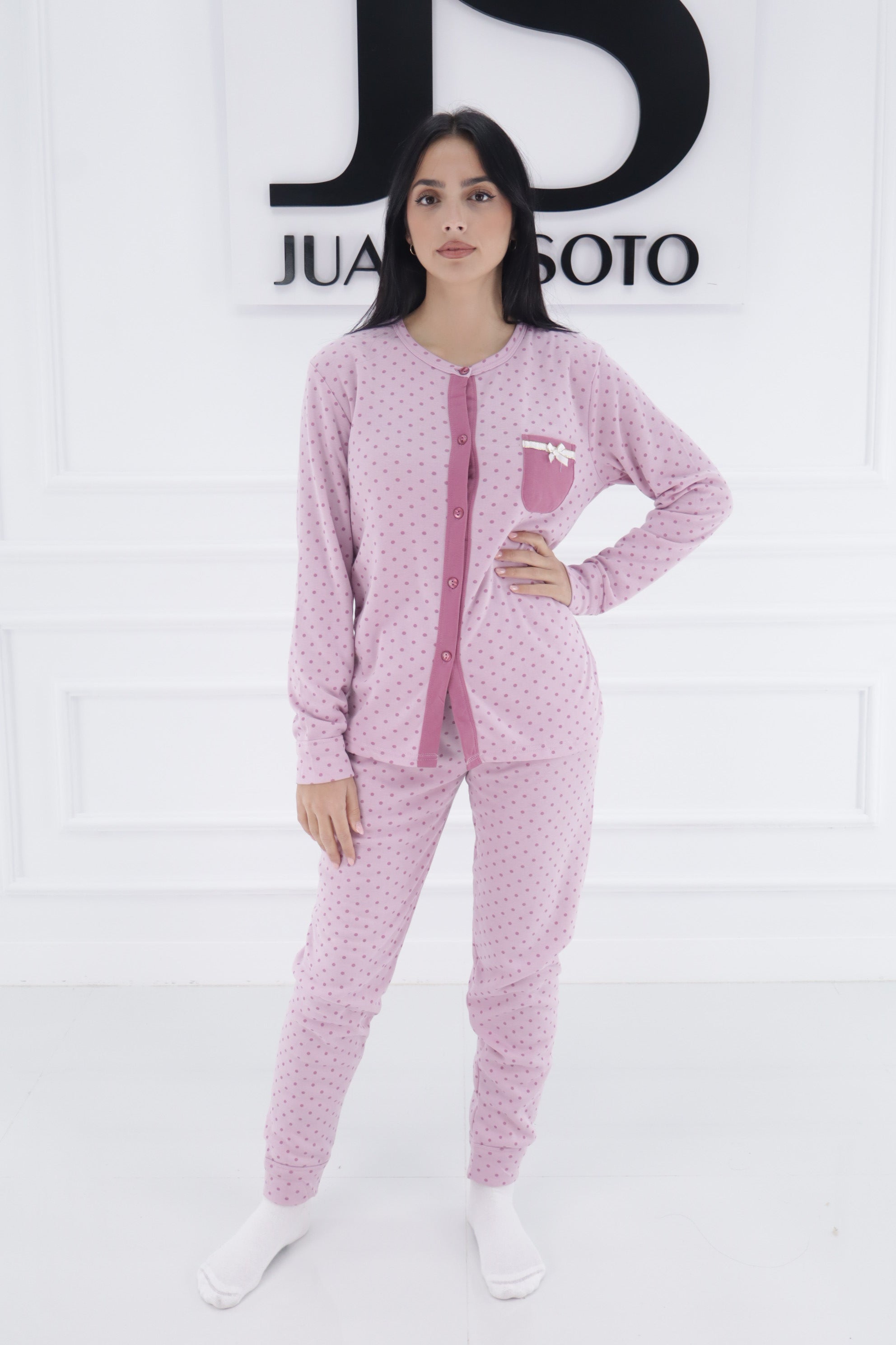 Pijama botones lunares A916