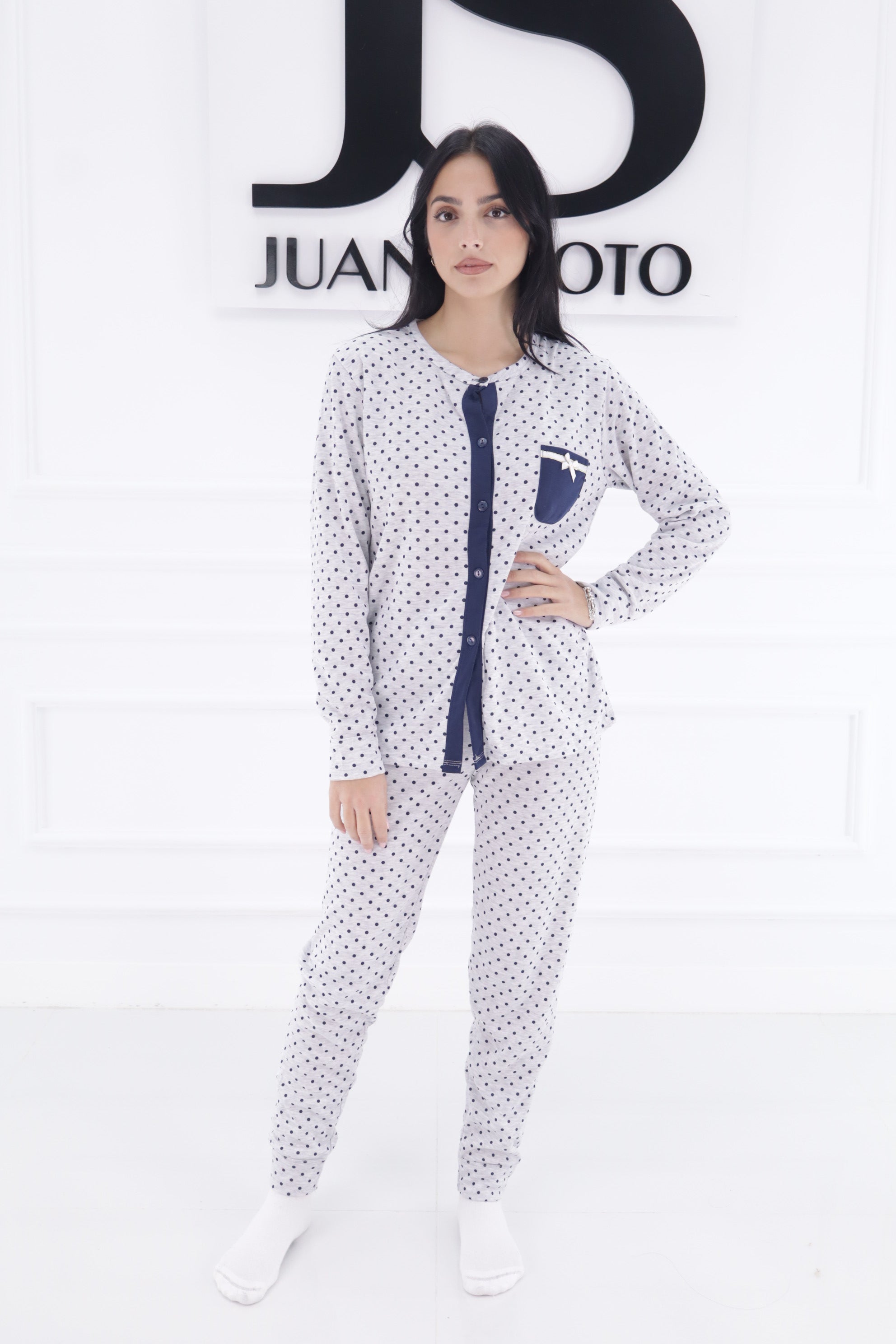 Pijama botones lunares A916
