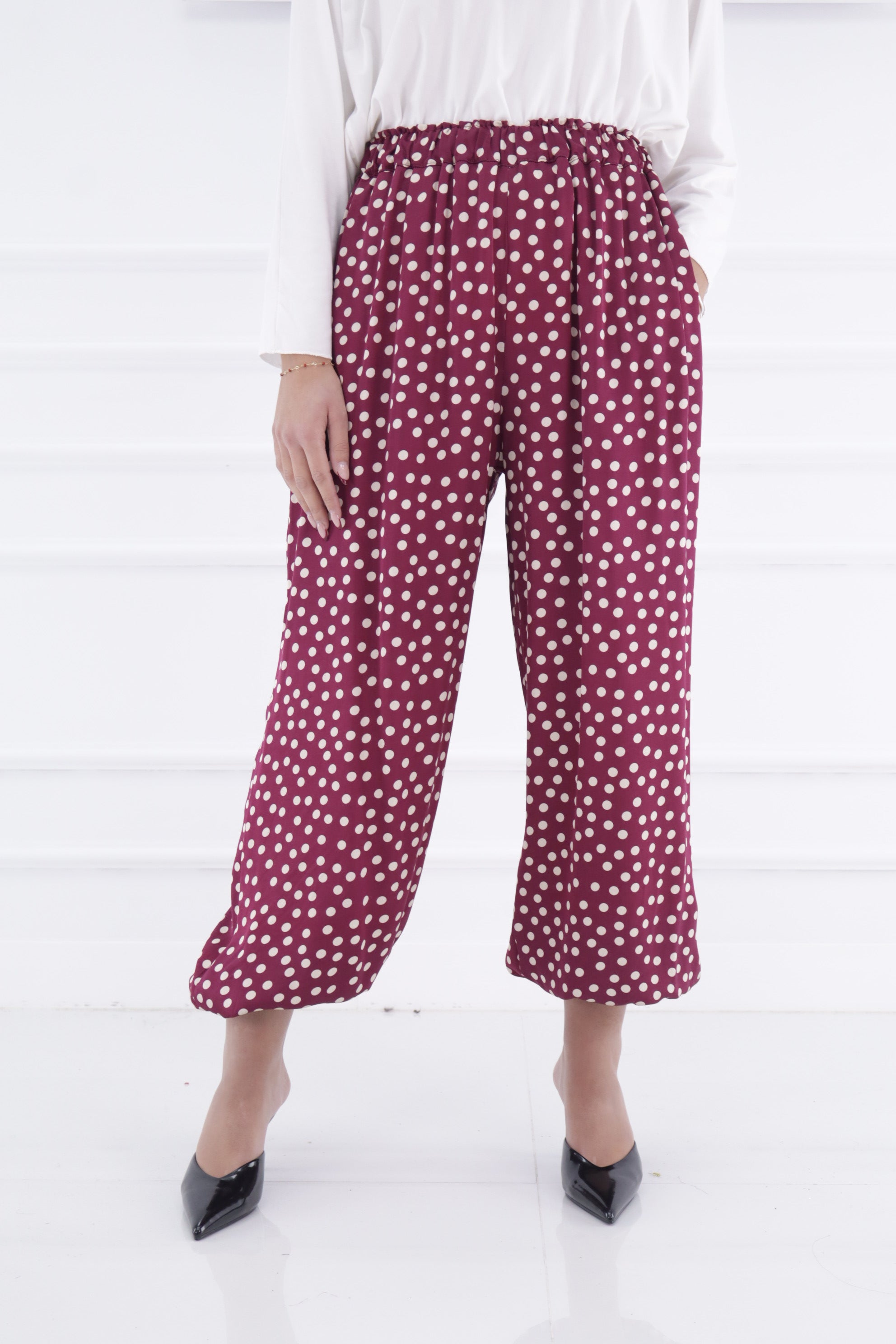 Pantalón bombacho lunares S25501
