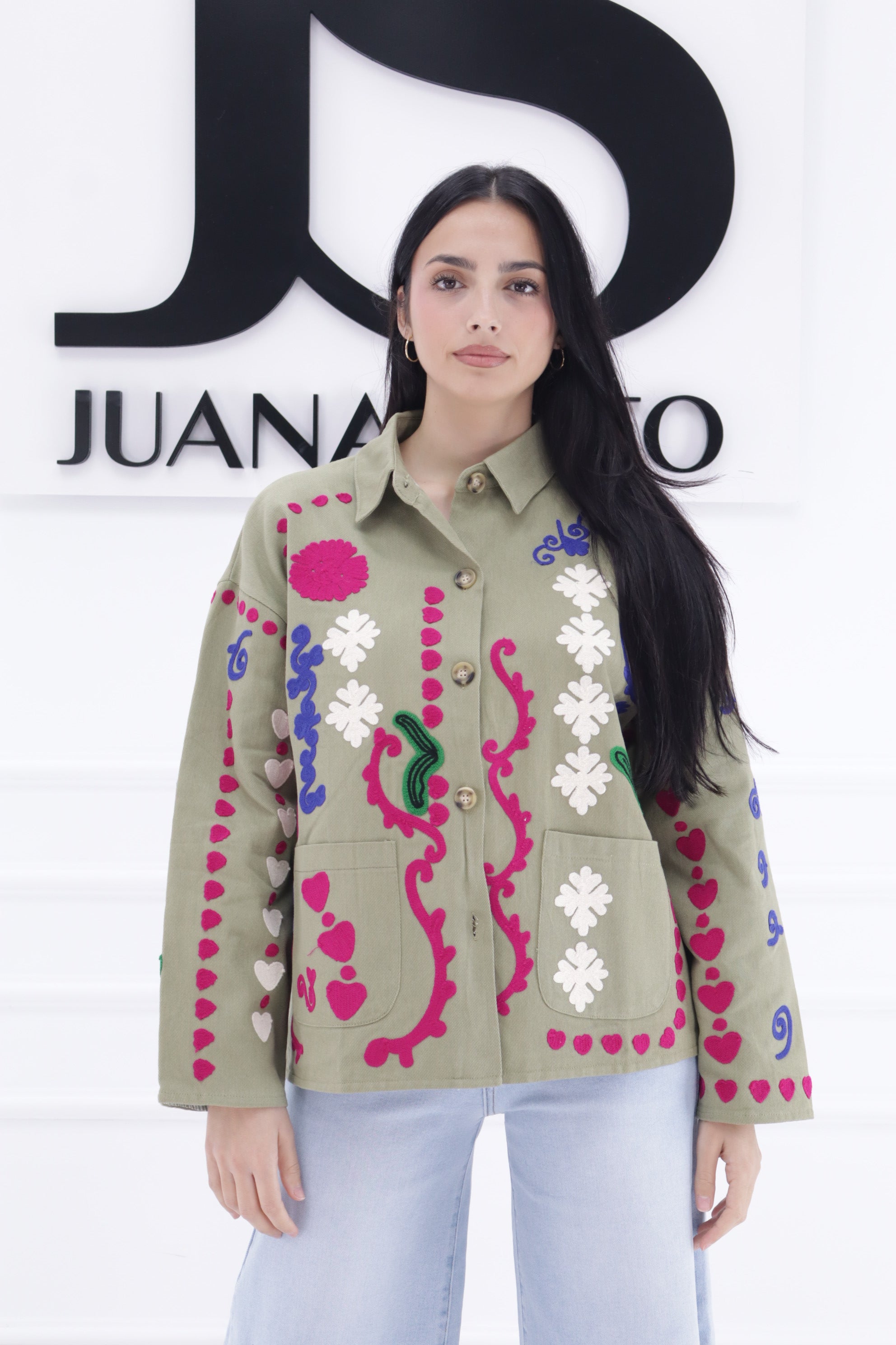 Chaqueta estampada bordada 1D1838