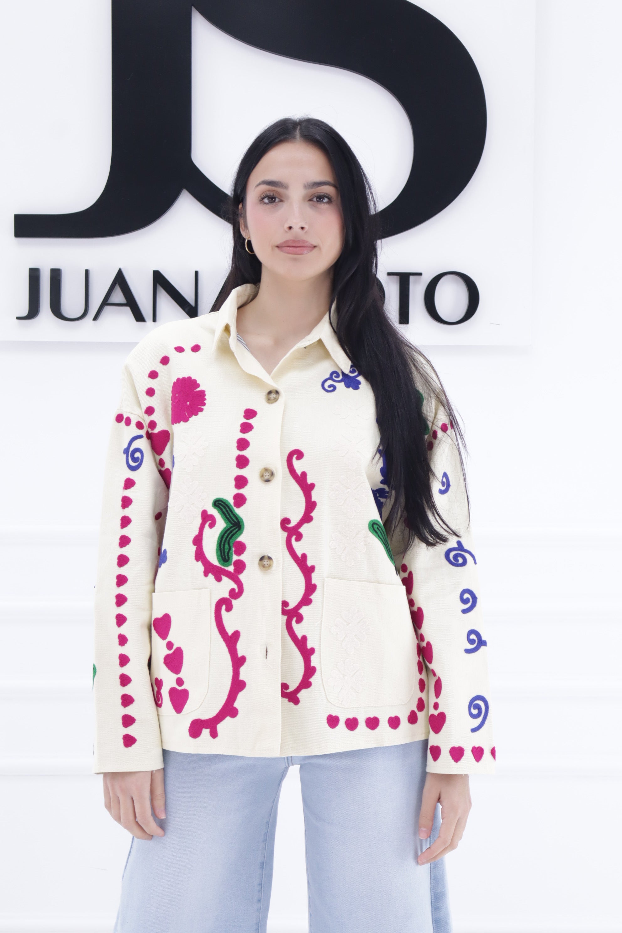 Chaqueta estampada bordada 1D1838