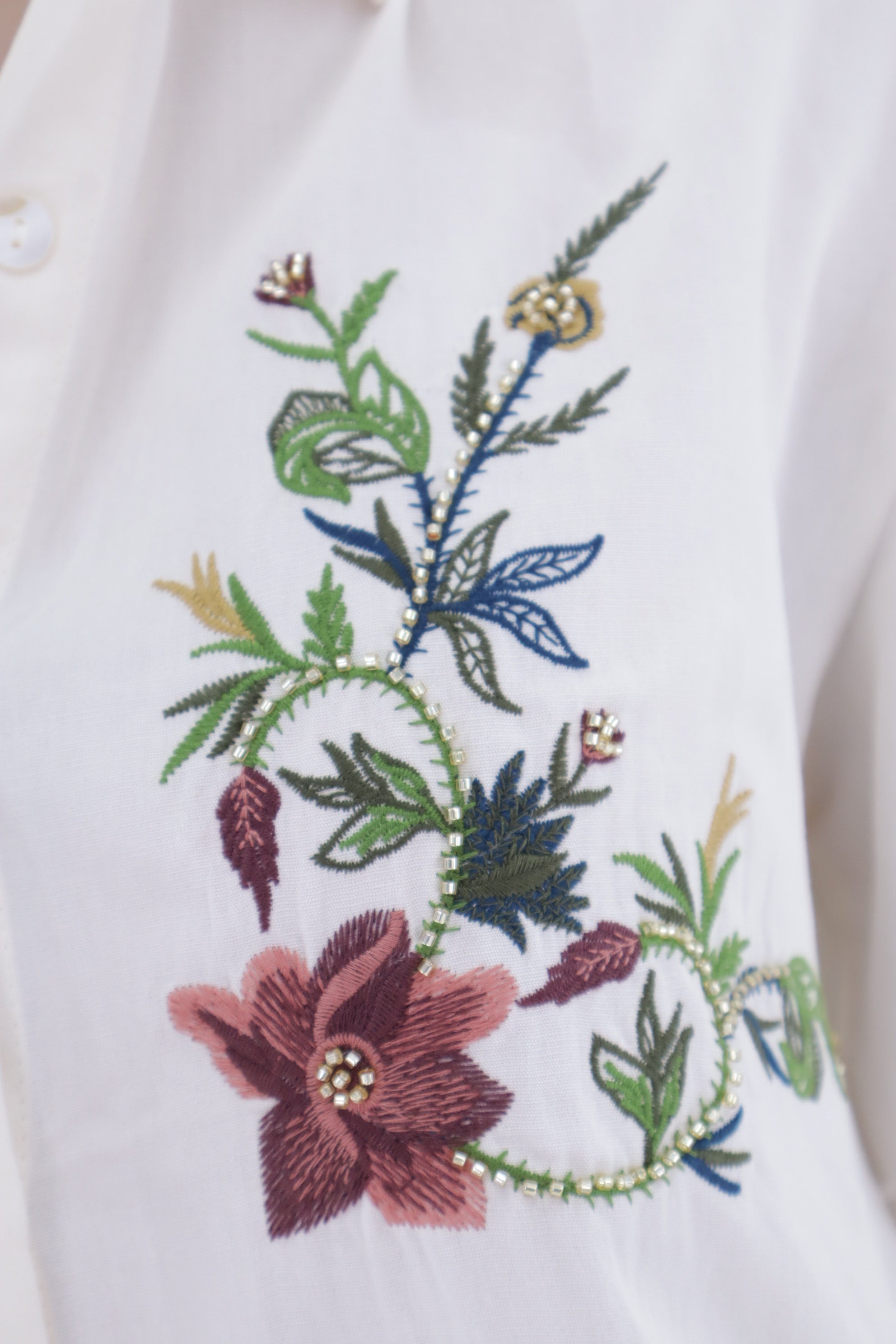 Camisa L4594 beig flores