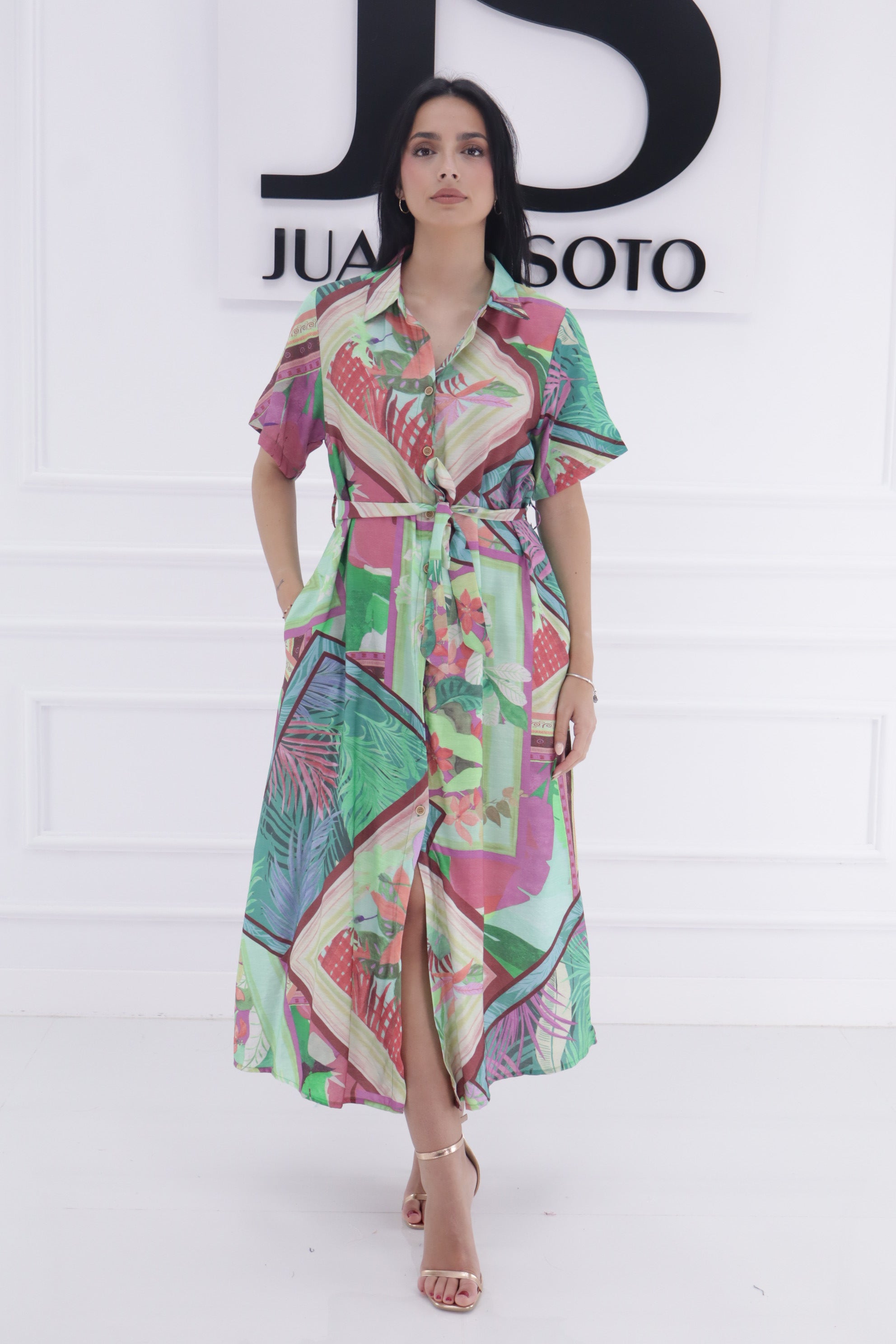 Vestido 8638 (tonos verdes)