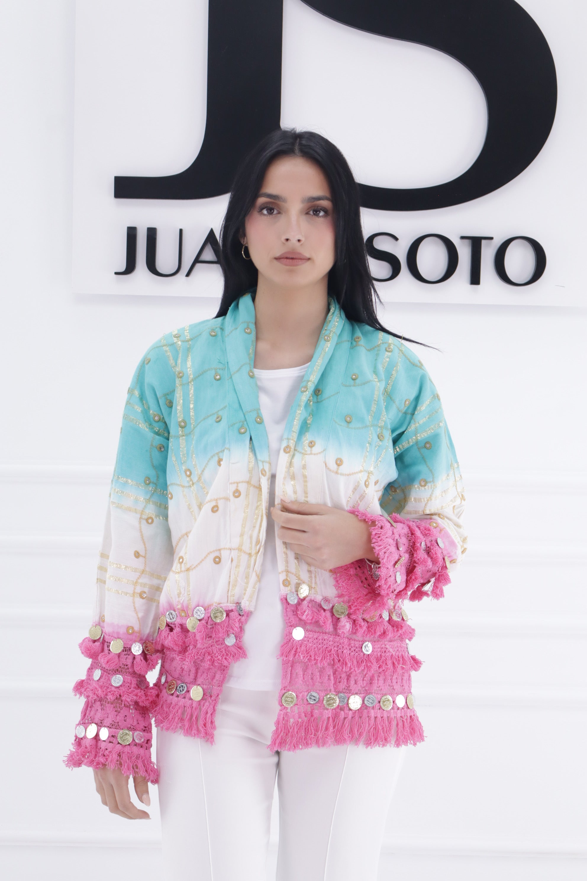 Casaca degradado turquesa/fucsia AM-013