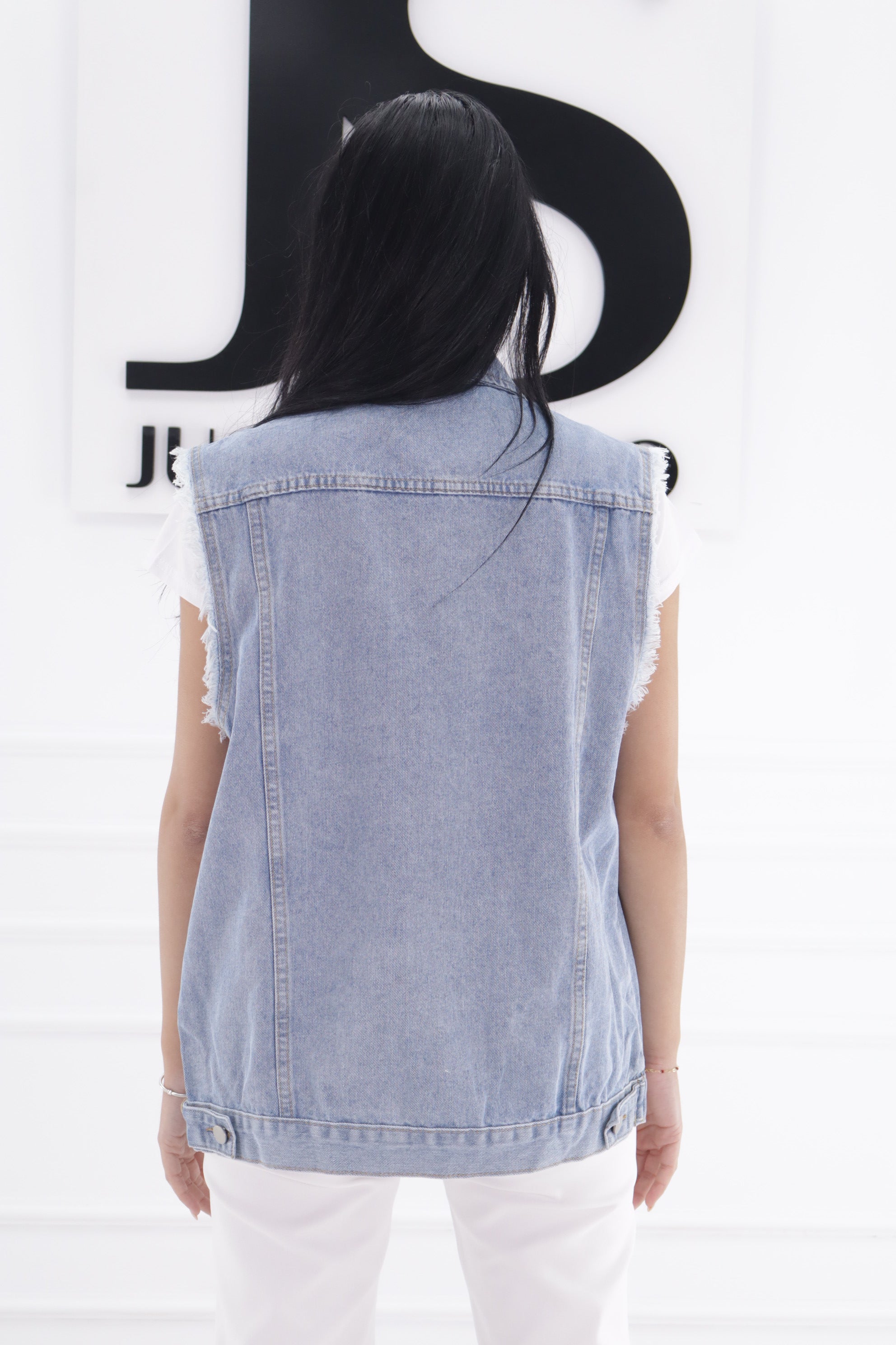 Chaleco vaquero flores CA476