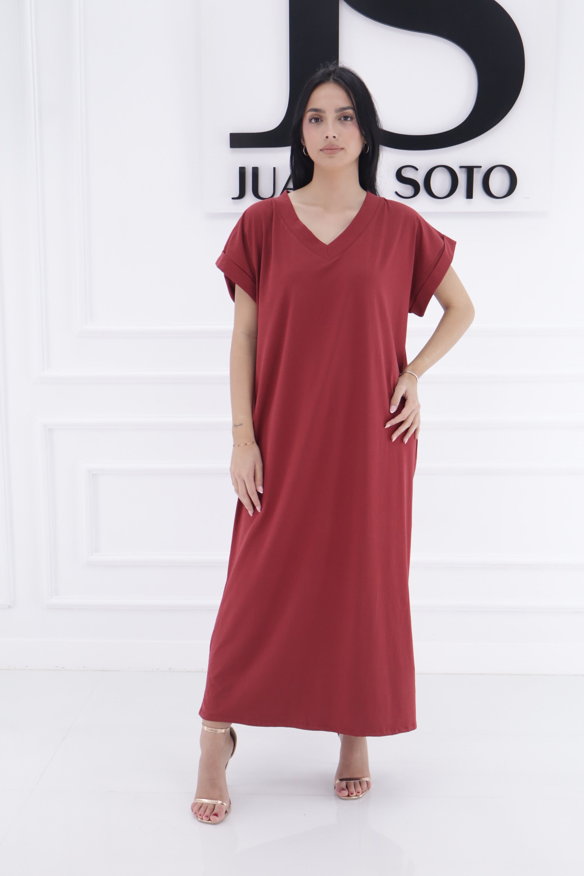 Vestido cuello pico 26TX0168