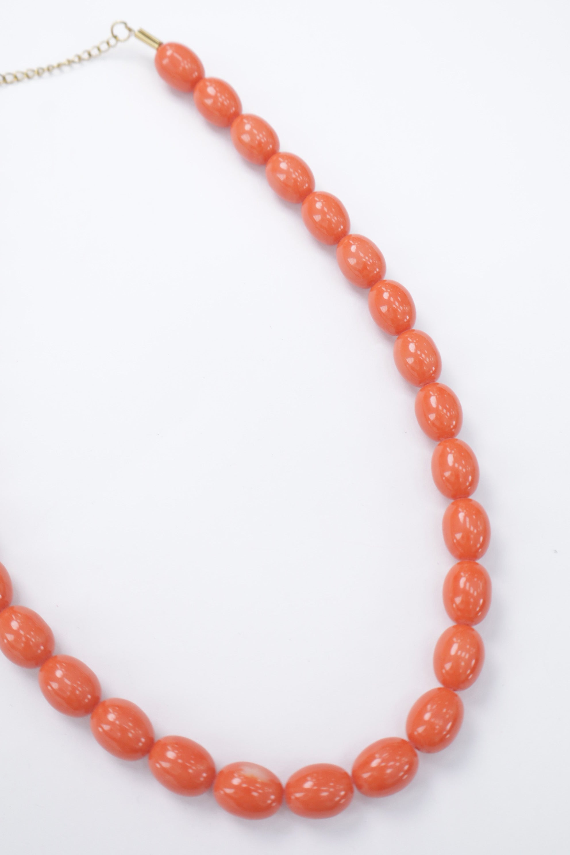 Collar perlas ovaladas coral