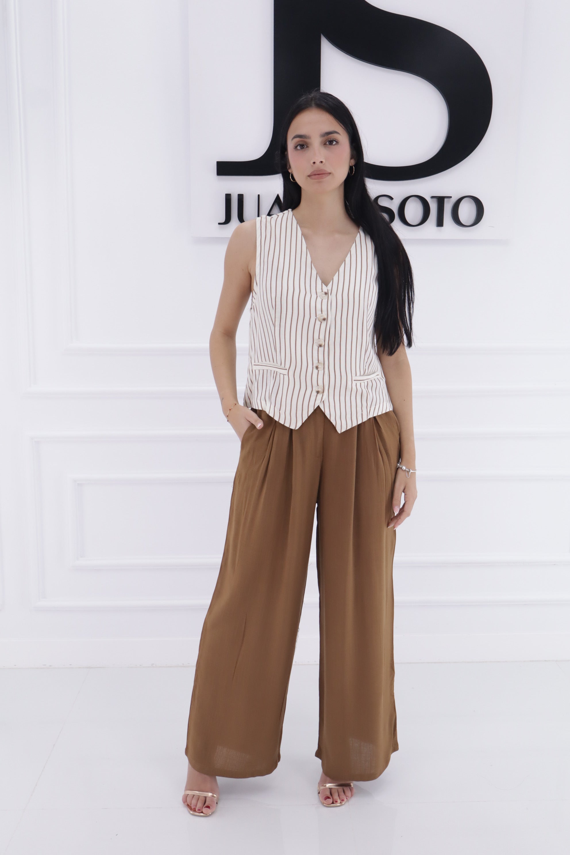 Conjunto chaleco rayas BLE-115