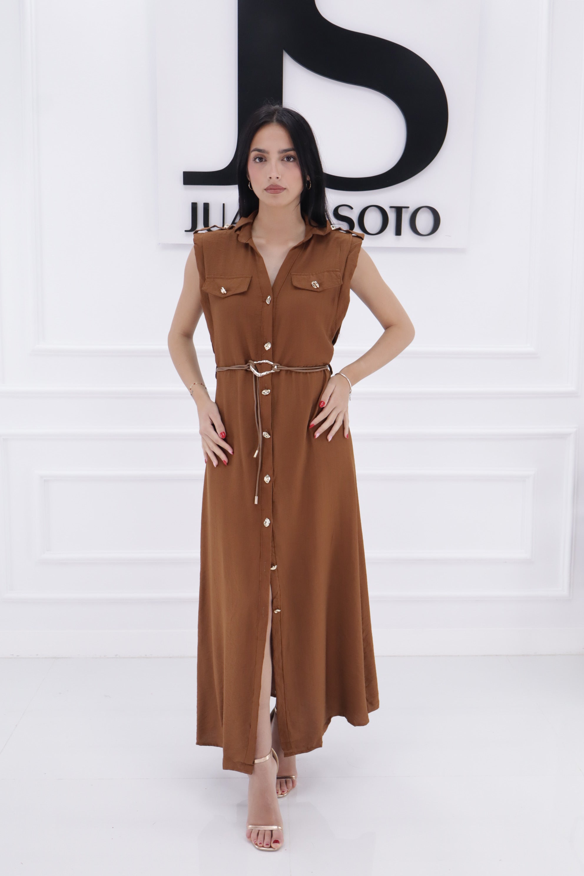 Vestido safari X6128