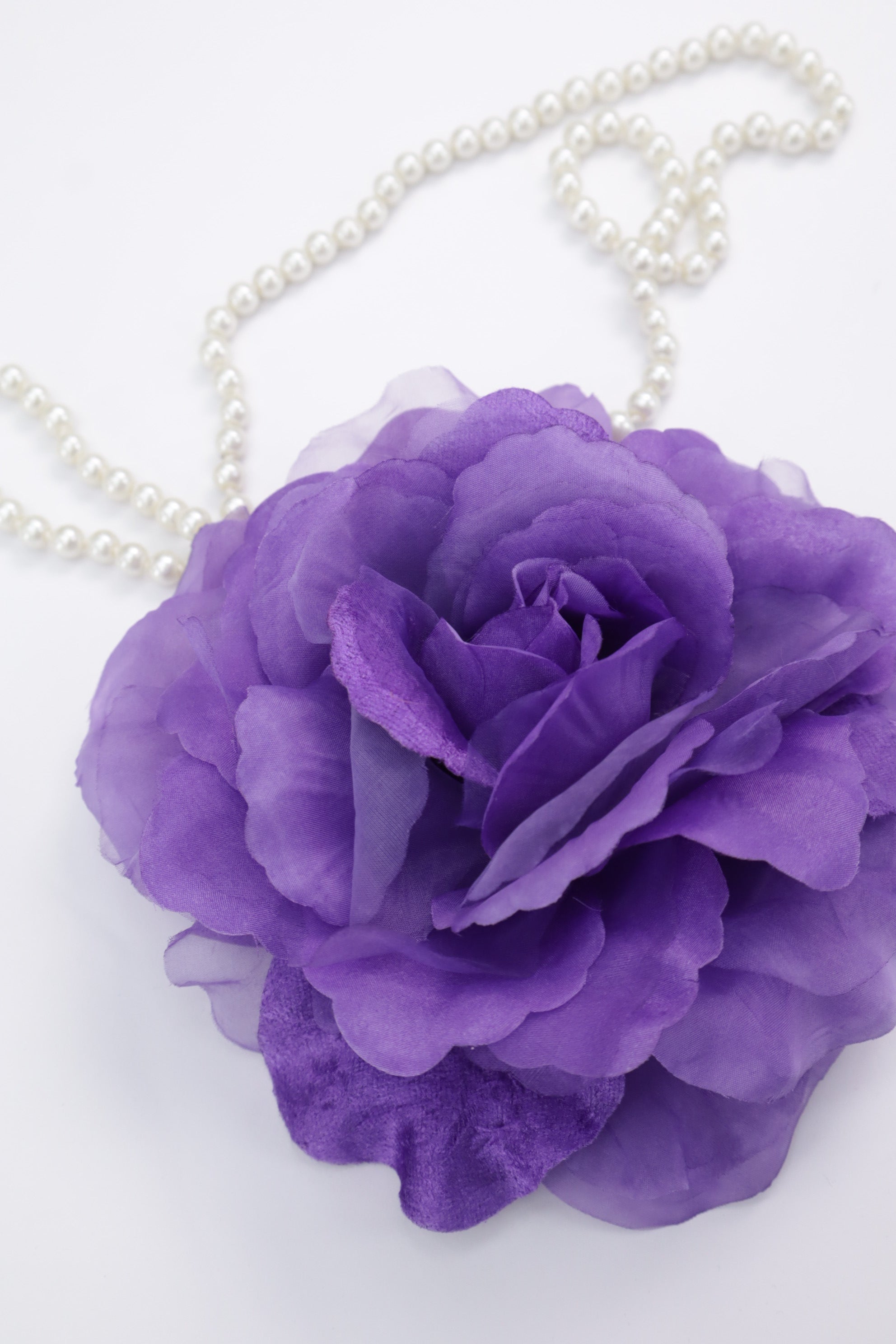 Collar perlas flor