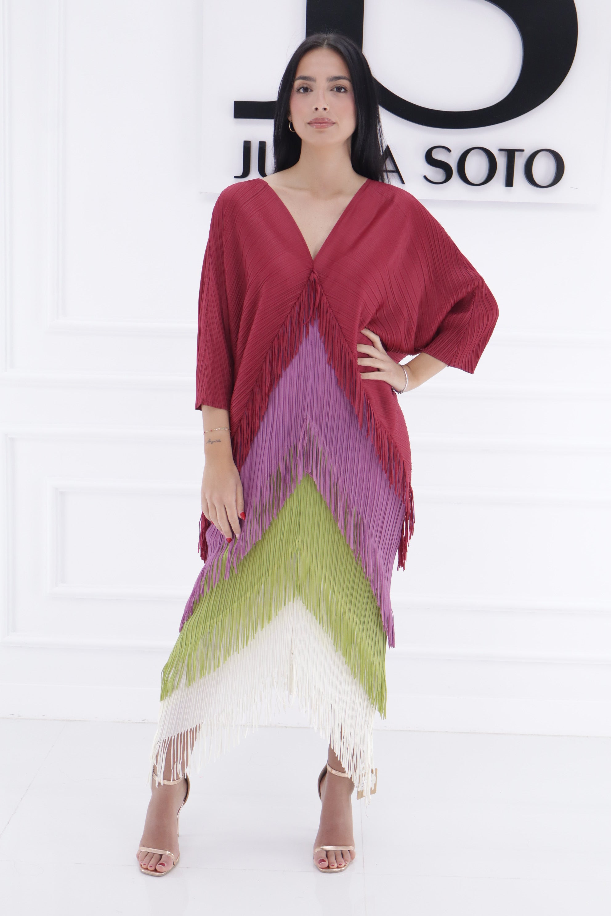 Vestido flecos YT707