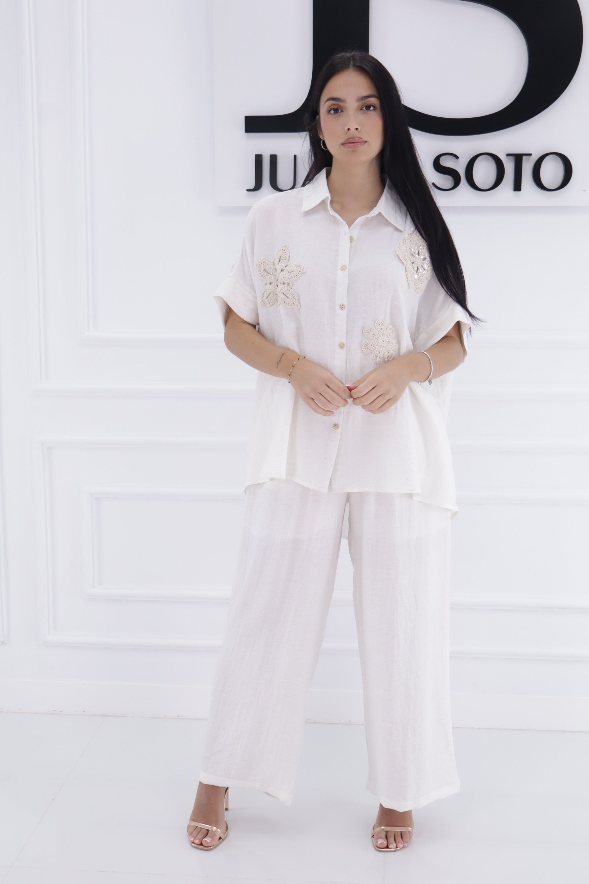Conjunto flor crochet JC-8736